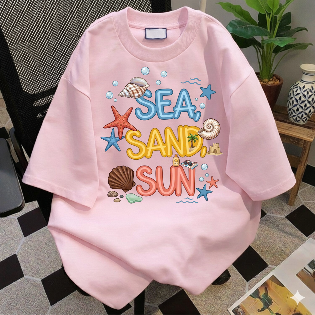 Sea Sand Sun T-Shirt — Beach Shells Graphic Tee
