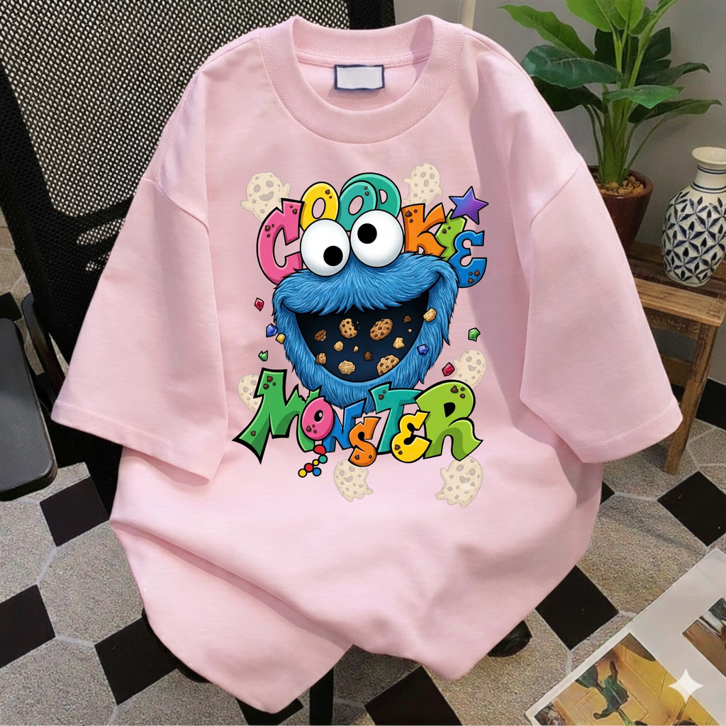 Comfort Color Cookie Monster T-shirt | Sesame Street Cartoon Character Tee, Disney Sesame Street Characters