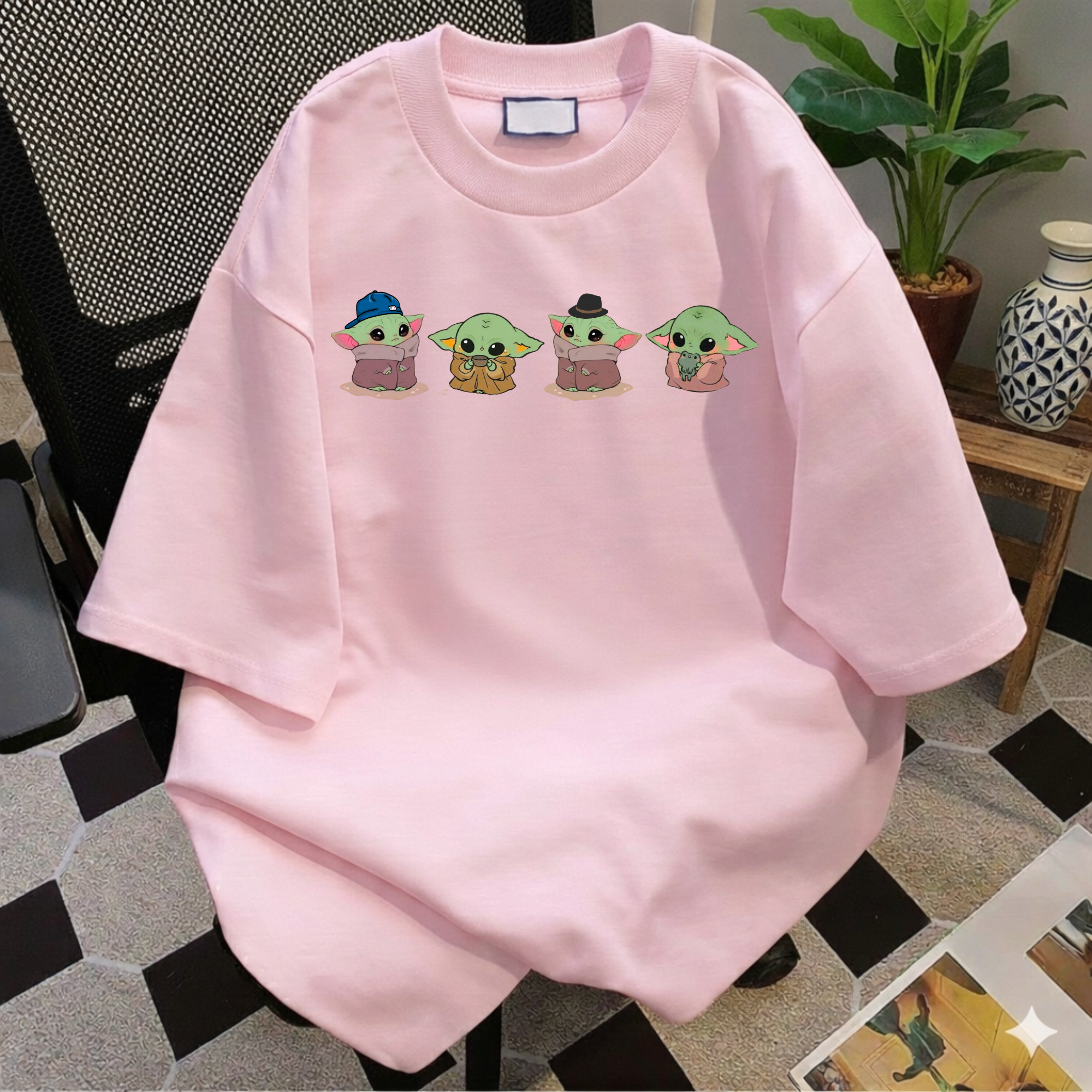 Comfort Color Baby Yoda Shirt, Alien Shirt, Funny Graphic Tee, Kawaii Cartoon T-Shirt, Space Lover Gift, Alien UFO Shirt