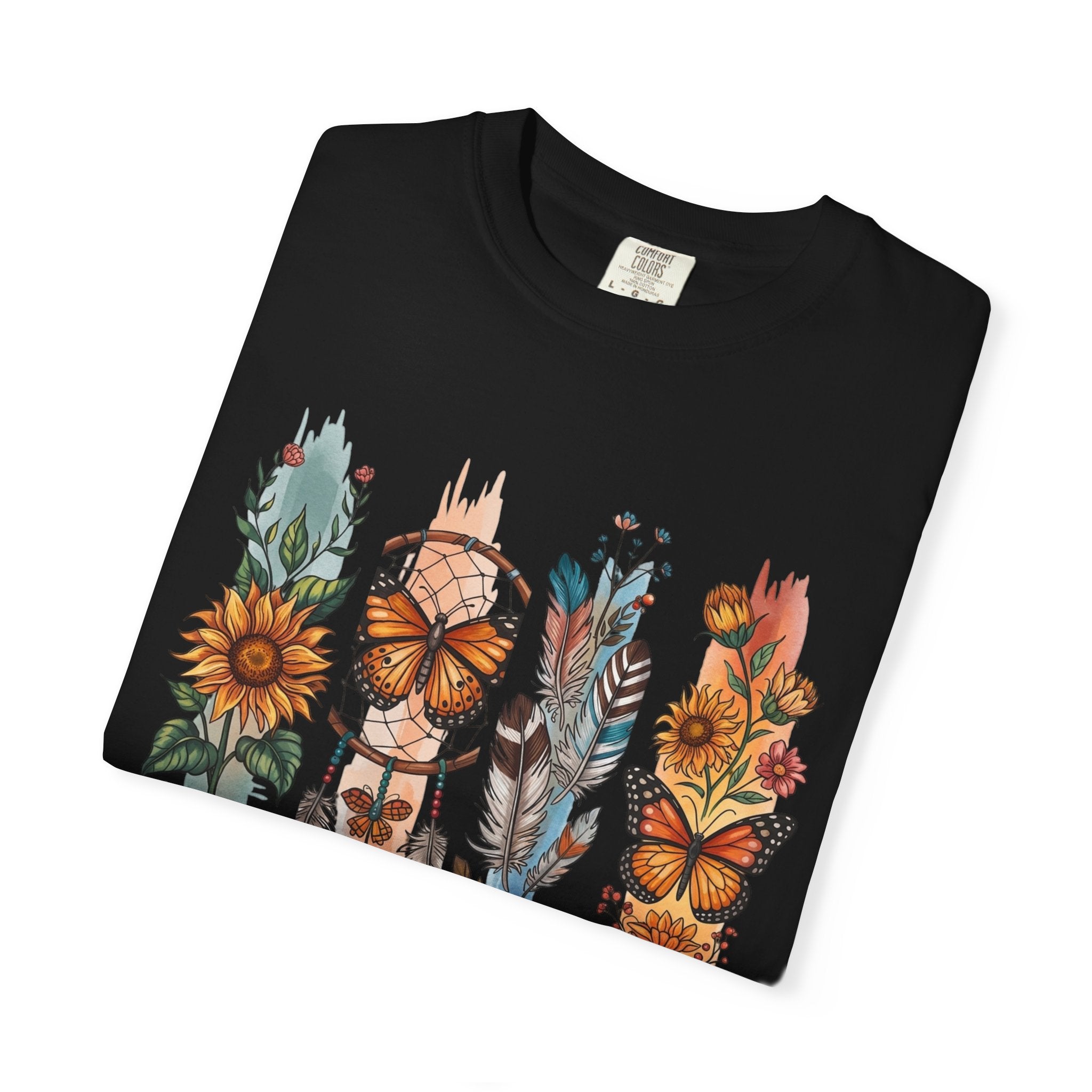 Butterfly & Wildflower T-Shirt — Boho Floral Nature Tee