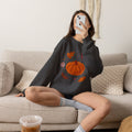 Autumn Pumpkin and Fall Leaves Graphic Sweatshirt - Cozy Seasonal Crewneck - Cute Halloween Shirt