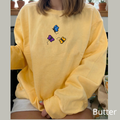 Embroidered Butterfly Crewneck Sweatshirt – Cute Aesthetic Oversized Pullover, Machine Embroidered Butterfly Design