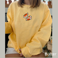 Koi Fish Embroidered Sweatshirt — Minimal Orange Koi Crewneck