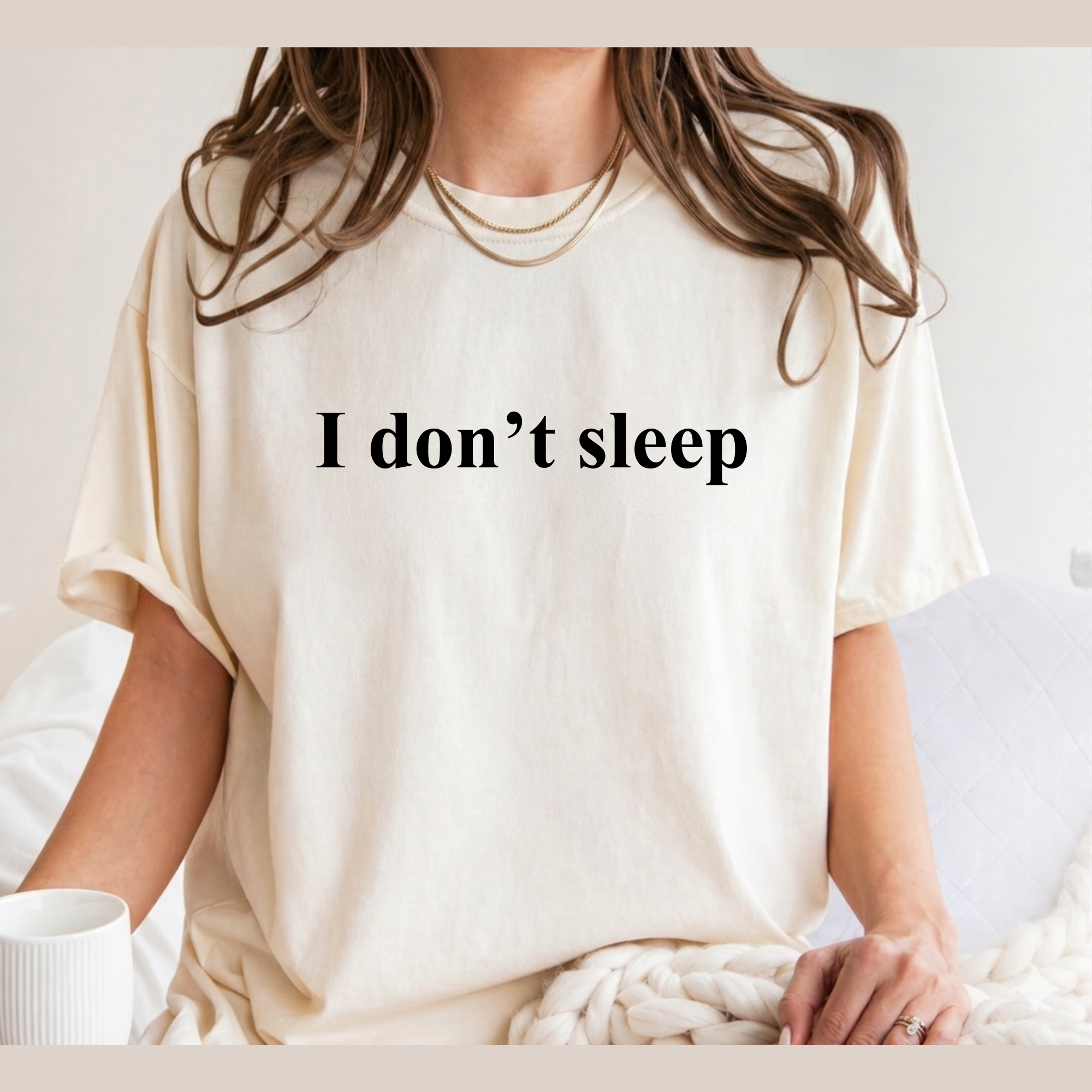 I Don't Sleep Night Owl T-Shirt — Insomnia Humor Coffee Lover Tee
