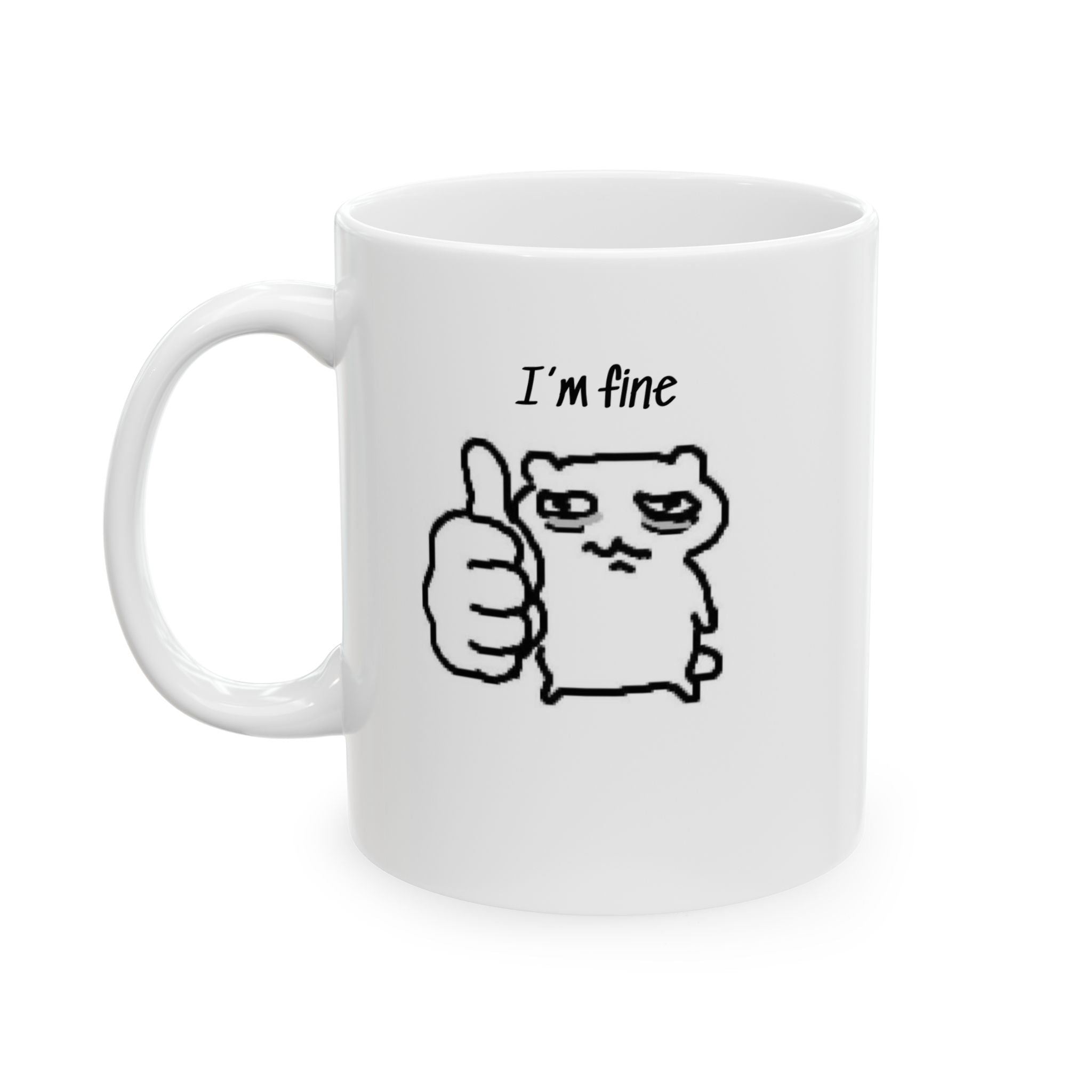 I'm Fine Thumbs Up Cartoon Hand Mug | Ceramic Coffee Tea Cup