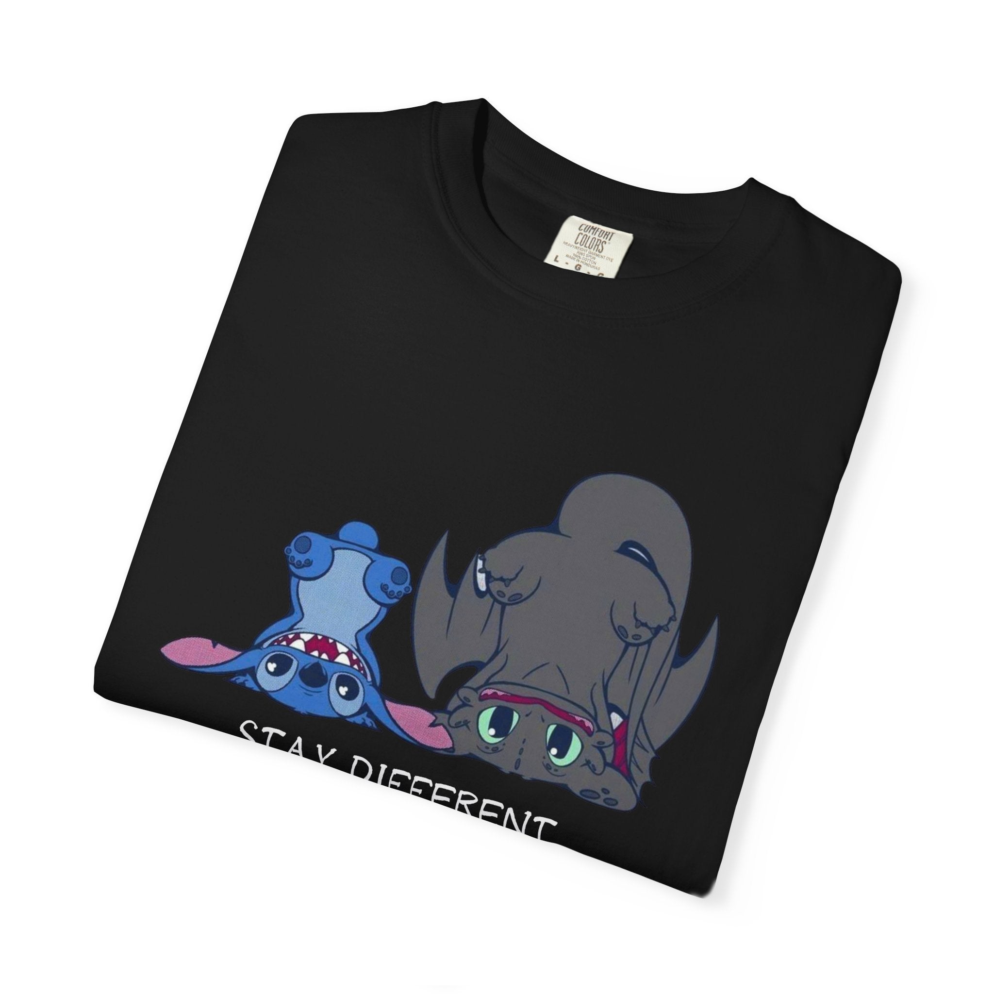 "Stay Different Stay Weird" Shirt, Stitch and Toothless cute tee