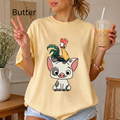 Cute Pua and Hei Hei Shirt, Retro Moana Pig and Rooster T-Shirt, Chibi Anime Graphic Tee, Cute Animal Comfort Colors Shirt