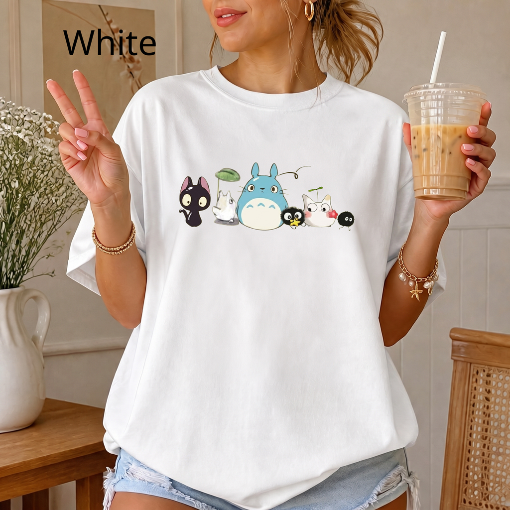 Studio Ghibli Inspired Forest Friends T-Shirt | Totoro Catbus Soot Sprite