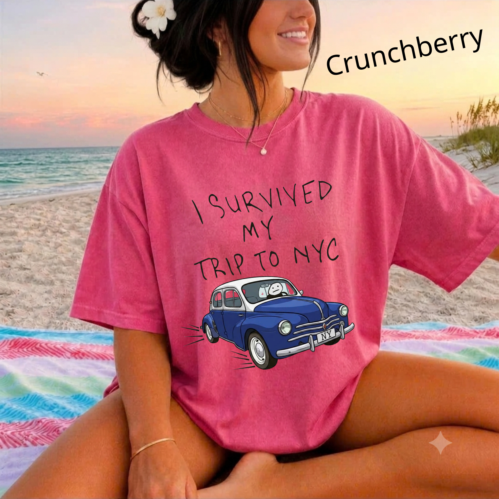 Funny "I Survived My Trip To NYC" Graphic T-Shirt – Novelty New York City Vacation Casual Tee for Men and Women