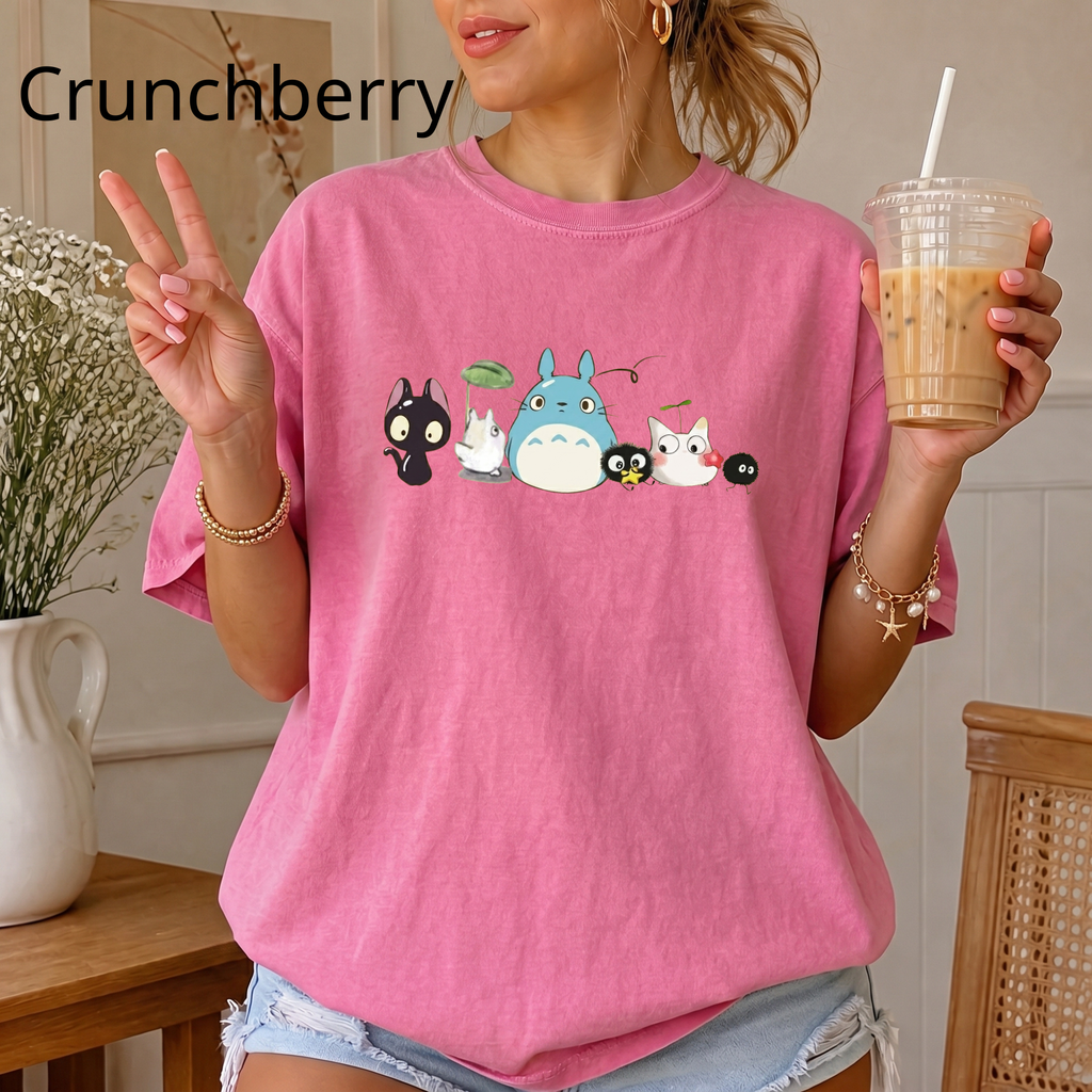 Studio Ghibli Inspired Forest Friends T-Shirt | Totoro Catbus Soot Sprite