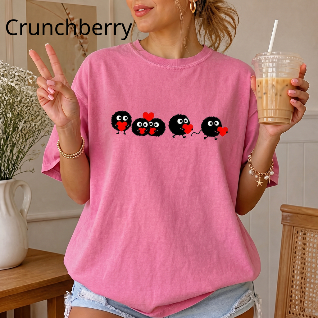 Heart-Eyed Soot Sprite T-shirt | Studio Ghibli Inspired, Cute Minimal Design