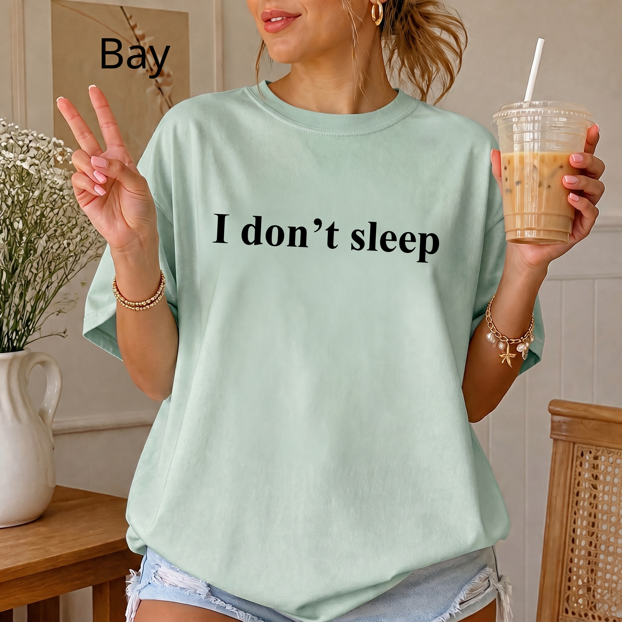 I Don't Sleep Night Owl T-Shirt — Insomnia Humor Coffee Lover Tee