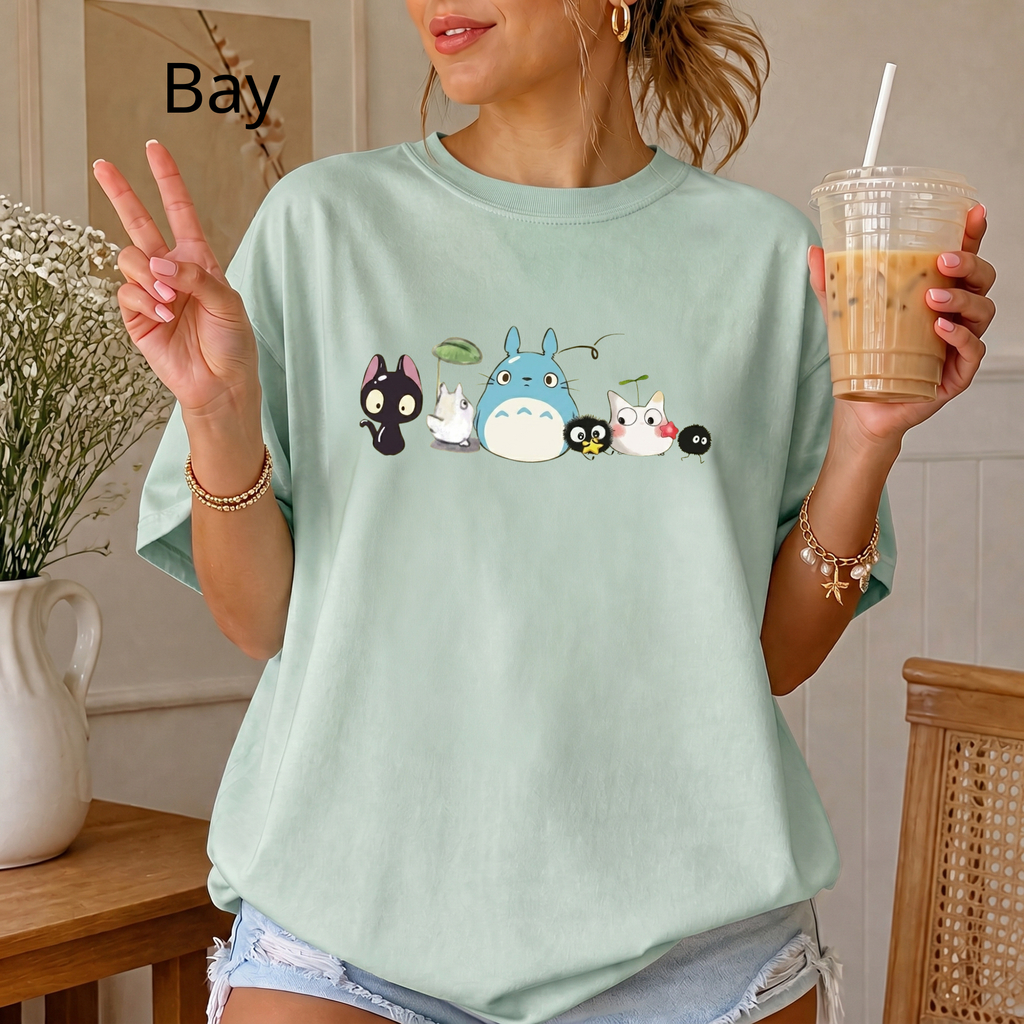 Studio Ghibli Inspired Forest Friends T-Shirt | Totoro Catbus Soot Sprite