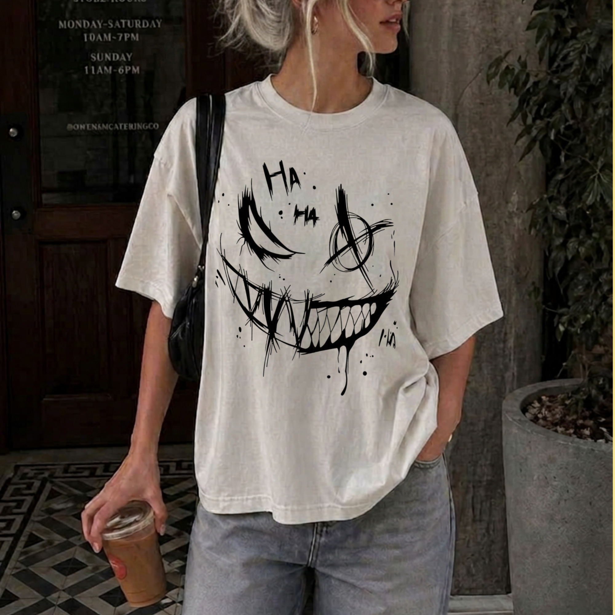 Gothic Smile Graphic T-Shirt, Artistic Graffiti Sketch Apparel, Edgy Dark Aesthetic Clothing, Comfort Colors Style Streetwear, Unique Gift for Him/Her