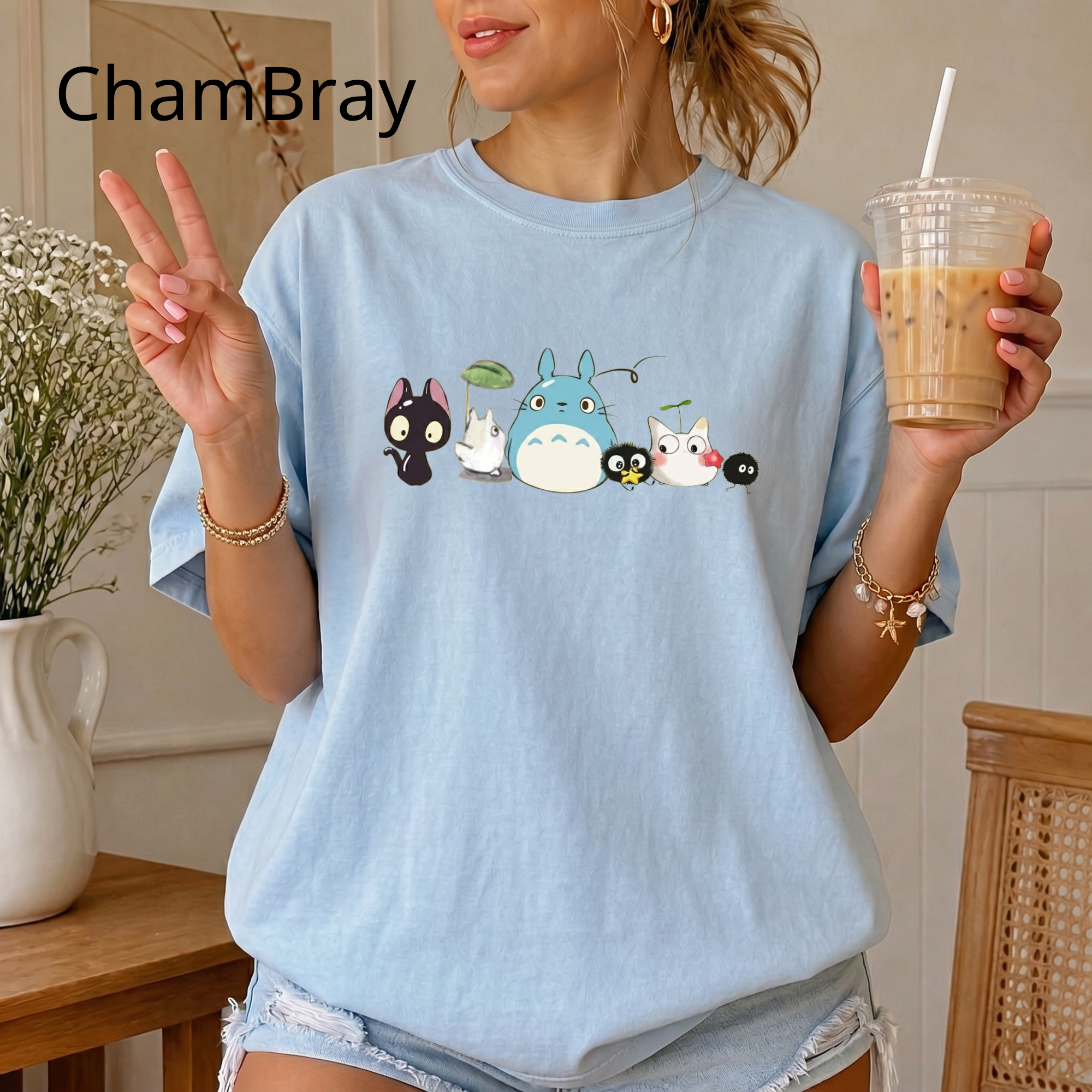 Studio Ghibli Inspired Forest Friends T-Shirt | Totoro Catbus Soot Sprite