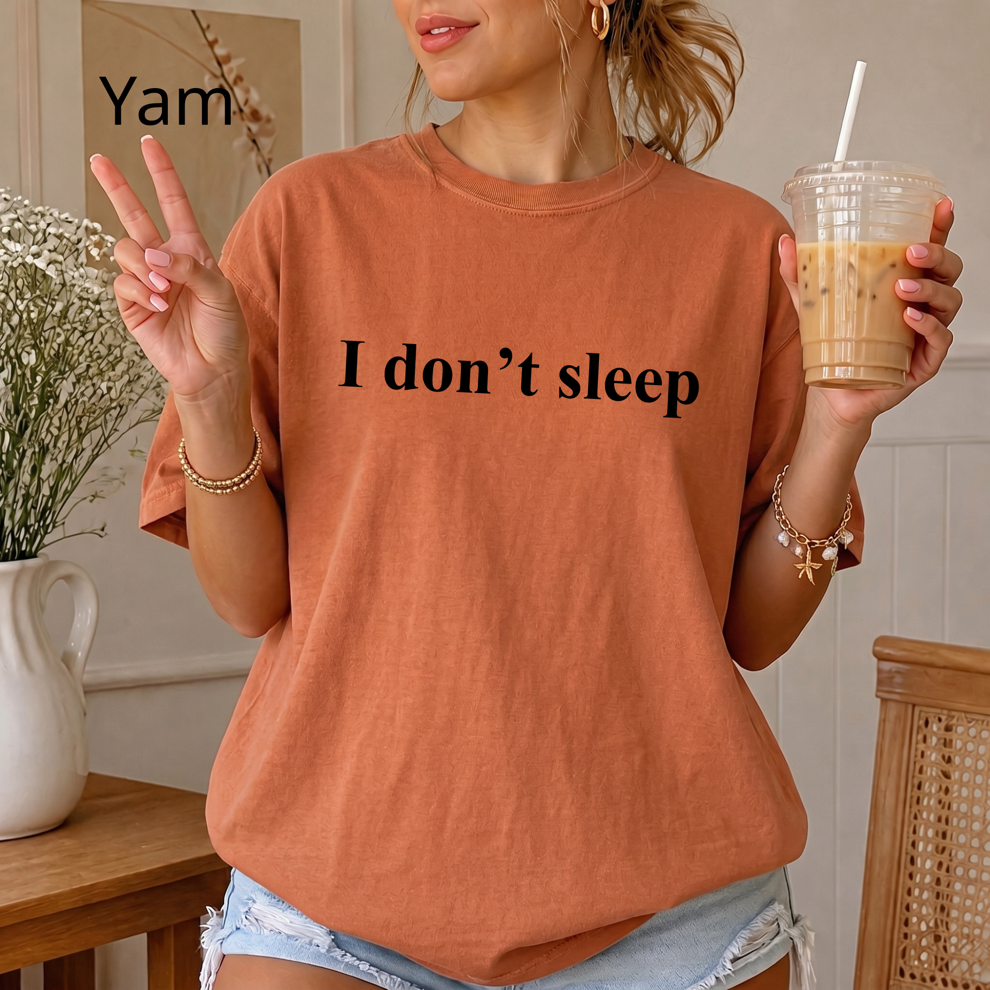 I Don't Sleep Night Owl T-Shirt — Insomnia Humor Coffee Lover Tee