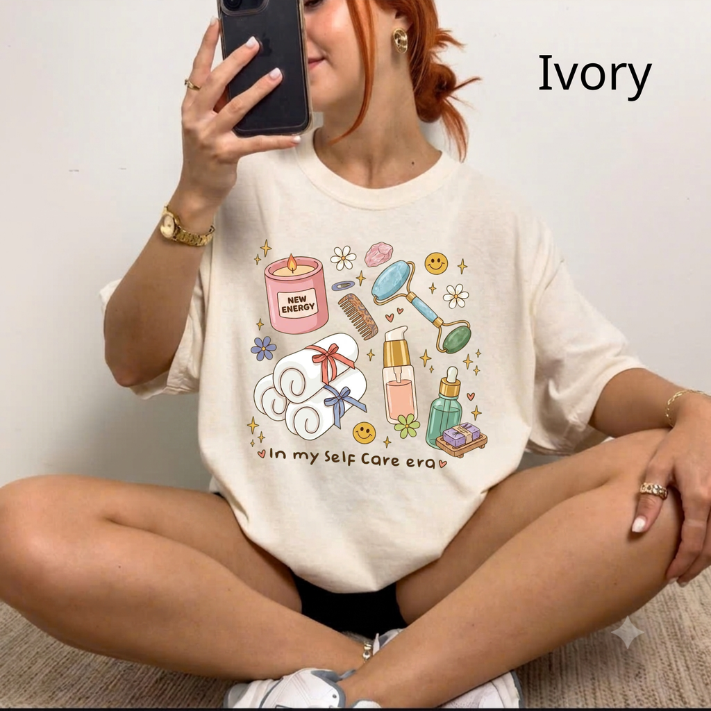 "In My Self Care Era" T-Shirt, Cute Spa Day Graphic Tee, Skincare Routine Shirt