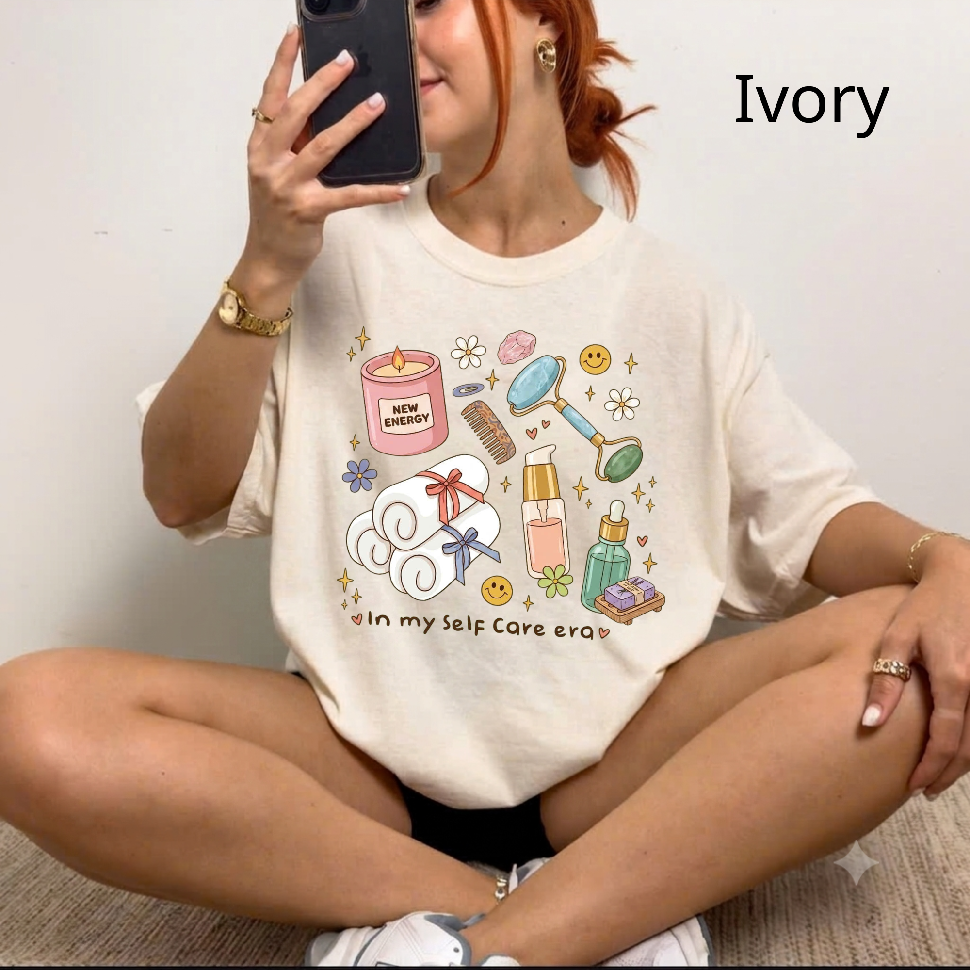 "In My Self Care Era" T-Shirt, Cute Spa Day Graphic Tee, Skincare Routine Shirt
