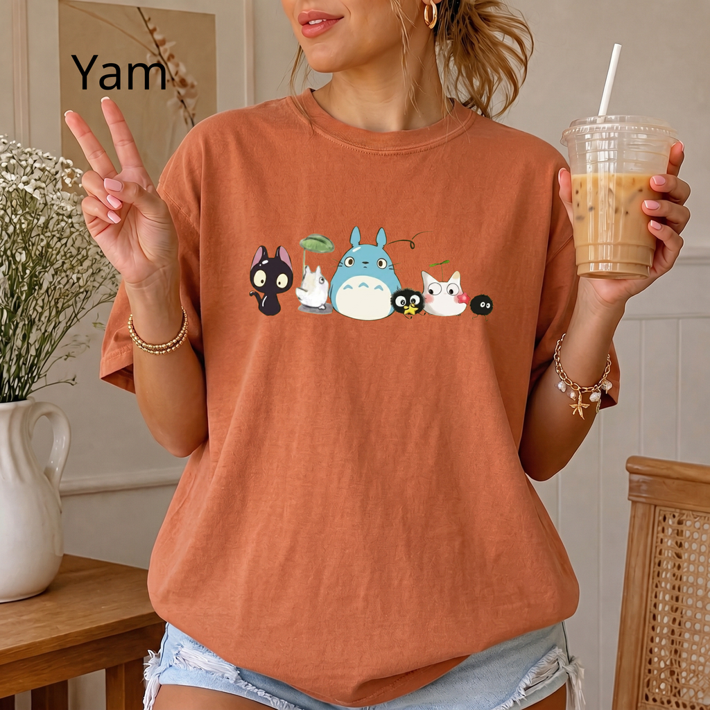 Studio Ghibli Inspired Forest Friends T-Shirt | Totoro Catbus Soot Sprite