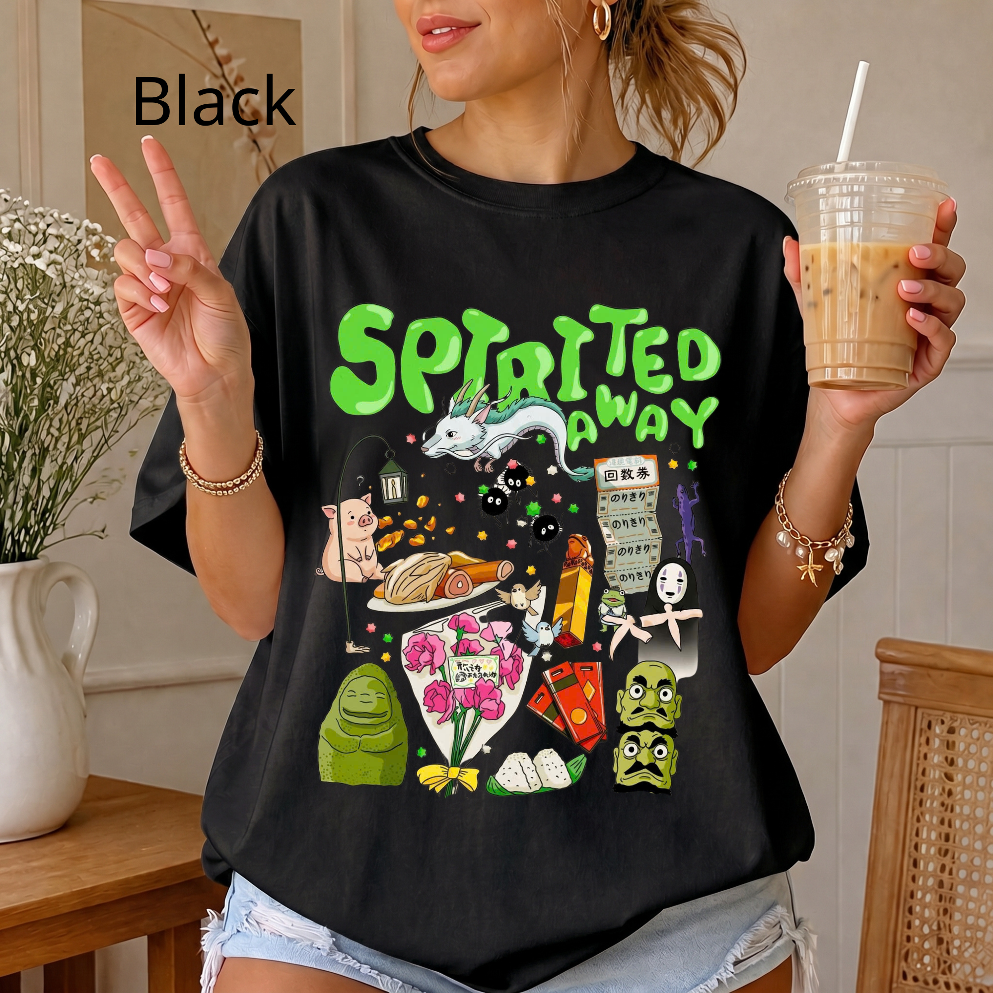 Vintage Spirited Away Shirt, Studio Ghibli Tshirt, Chihiro, Haku, No Face, Studio Ghibli Gift, Ghibli Youth Tee, Gift for Anime Lovers