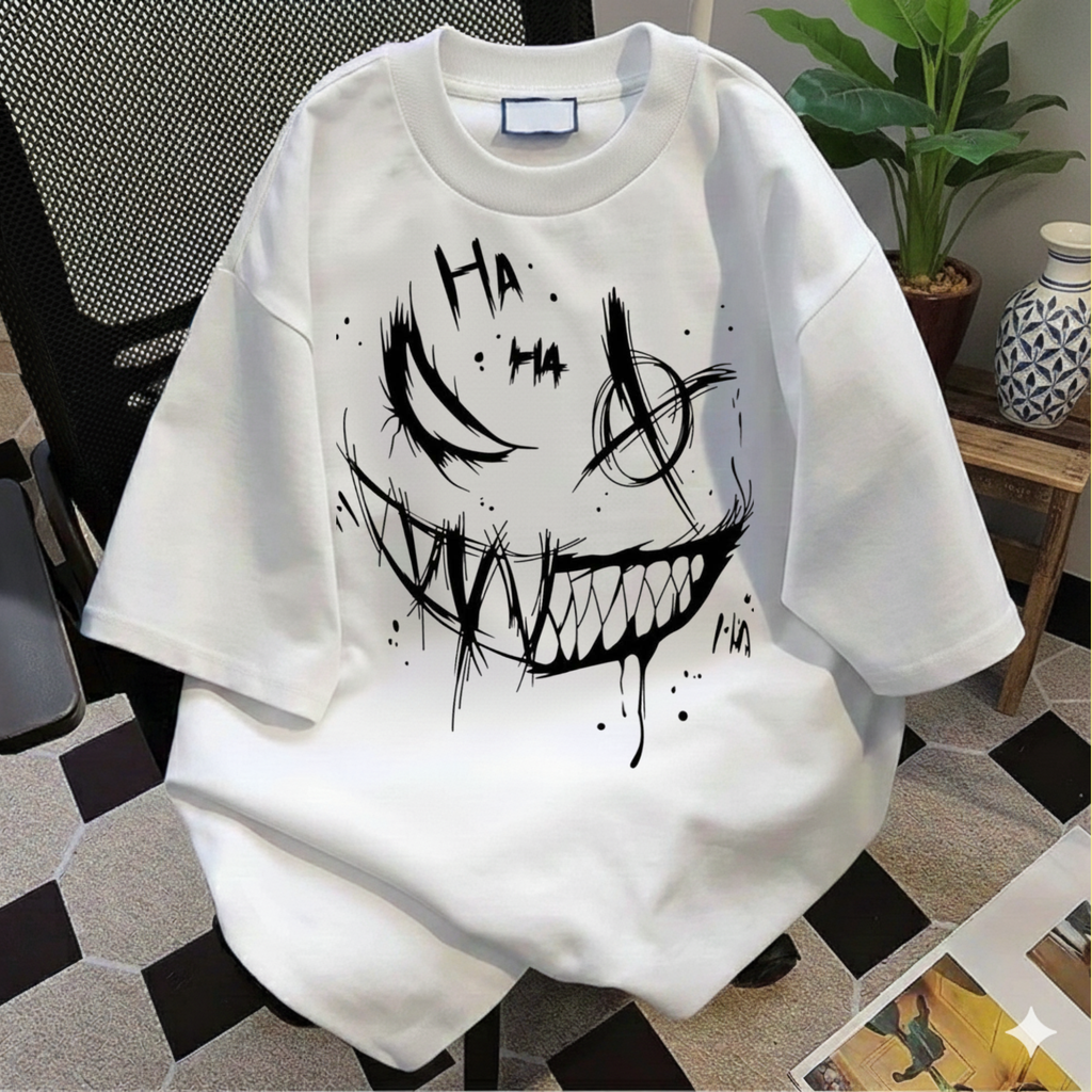 Gothic Smile Graphic T-Shirt, Artistic Graffiti Sketch Apparel, Edgy Dark Aesthetic Clothing, Comfort Colors Style Streetwear, Unique Gift for Him/Her