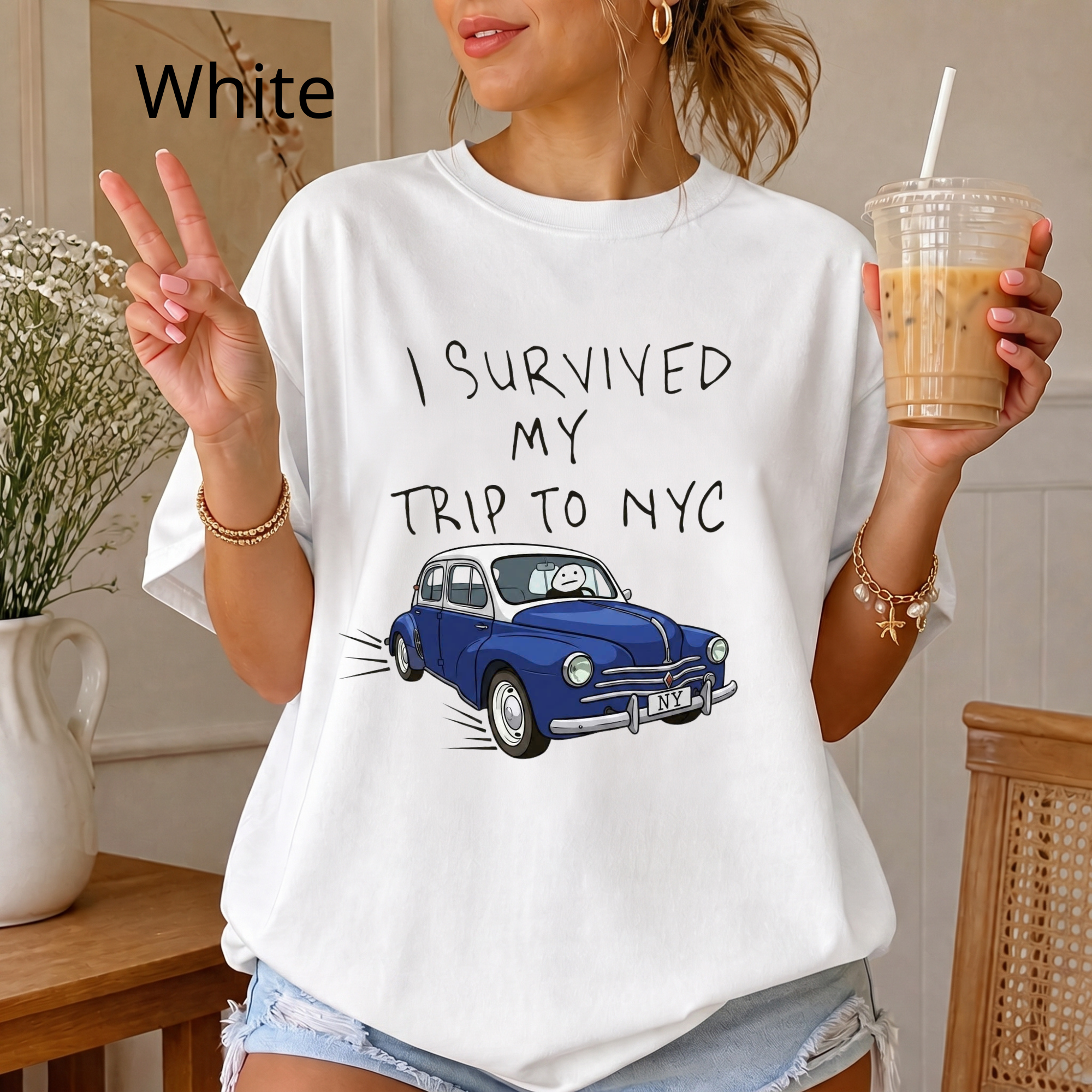 Funny "I Survived My Trip To NYC" Graphic T-Shirt – Novelty New York City Vacation Casual Tee for Men and Women