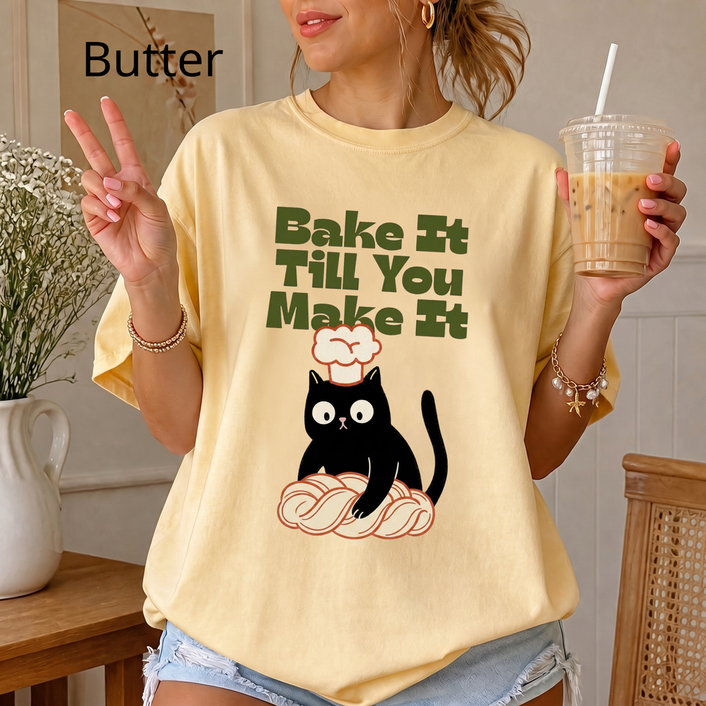 Bake It Till You Make It Cat T-Shirt, Cute Cat Shirt