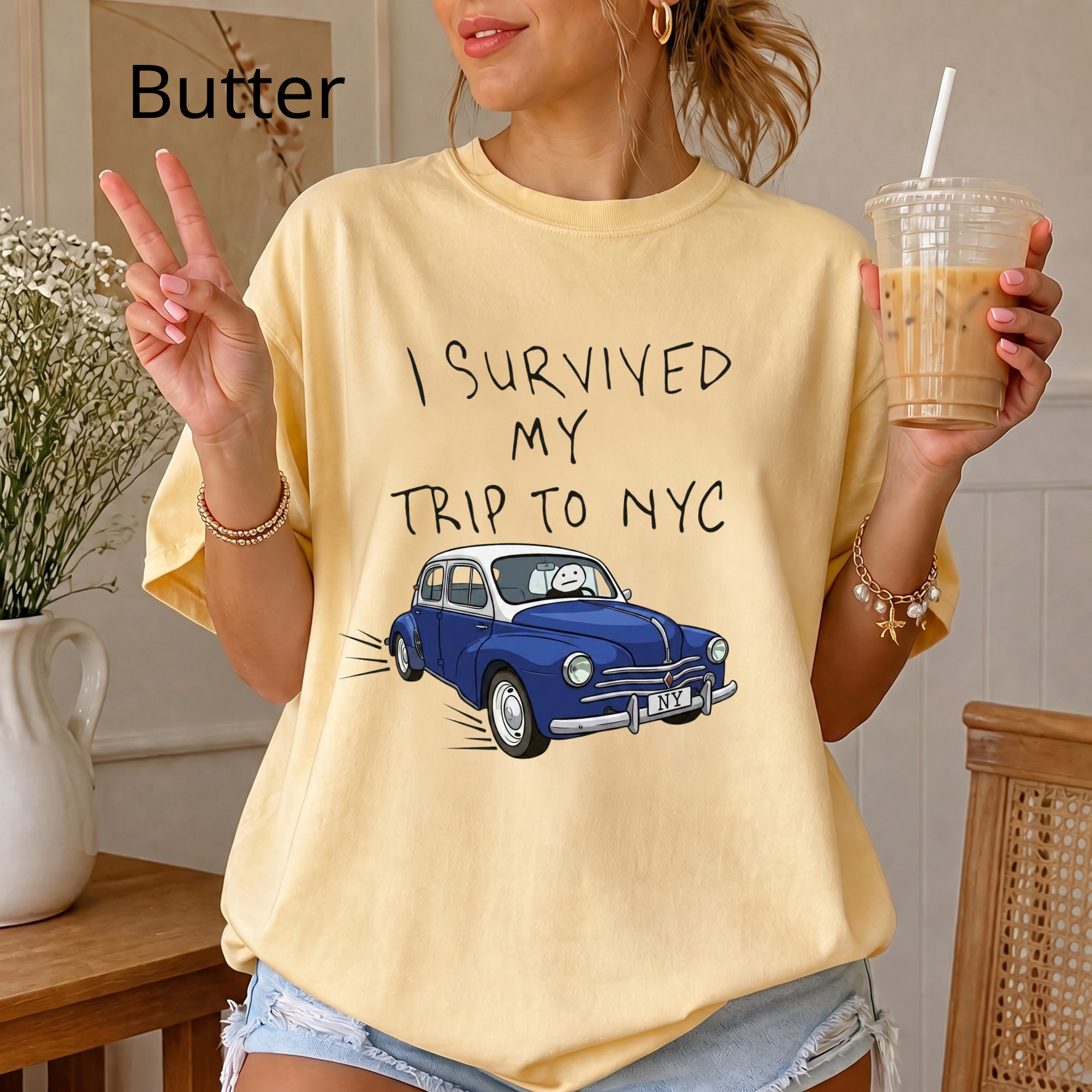 Funny "I Survived My Trip To NYC" Graphic T-Shirt – Novelty New York City Vacation Casual Tee for Men and Women