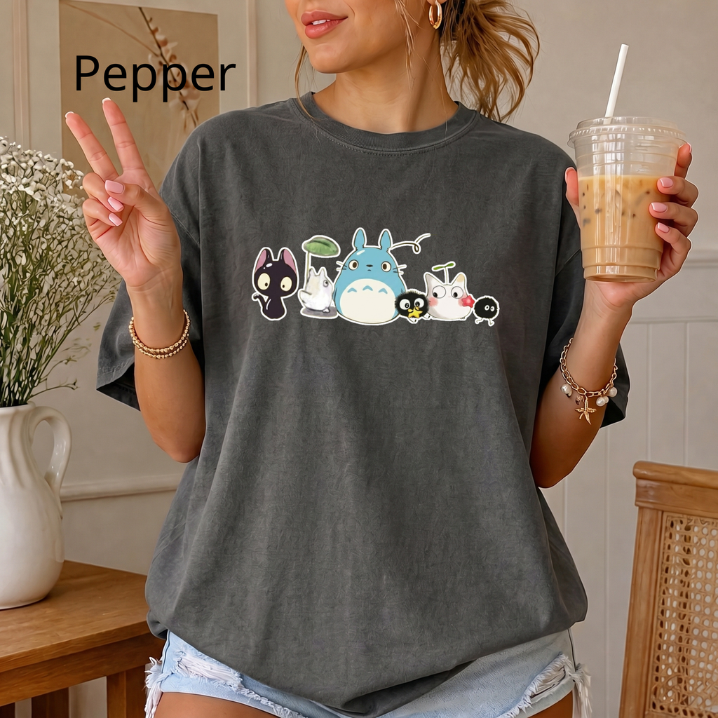 Studio Ghibli Inspired Forest Friends T-Shirt | Totoro Catbus Soot Sprite