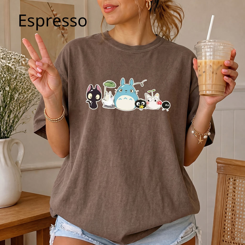 Studio Ghibli Inspired Forest Friends T-Shirt | Totoro Catbus Soot Sprite