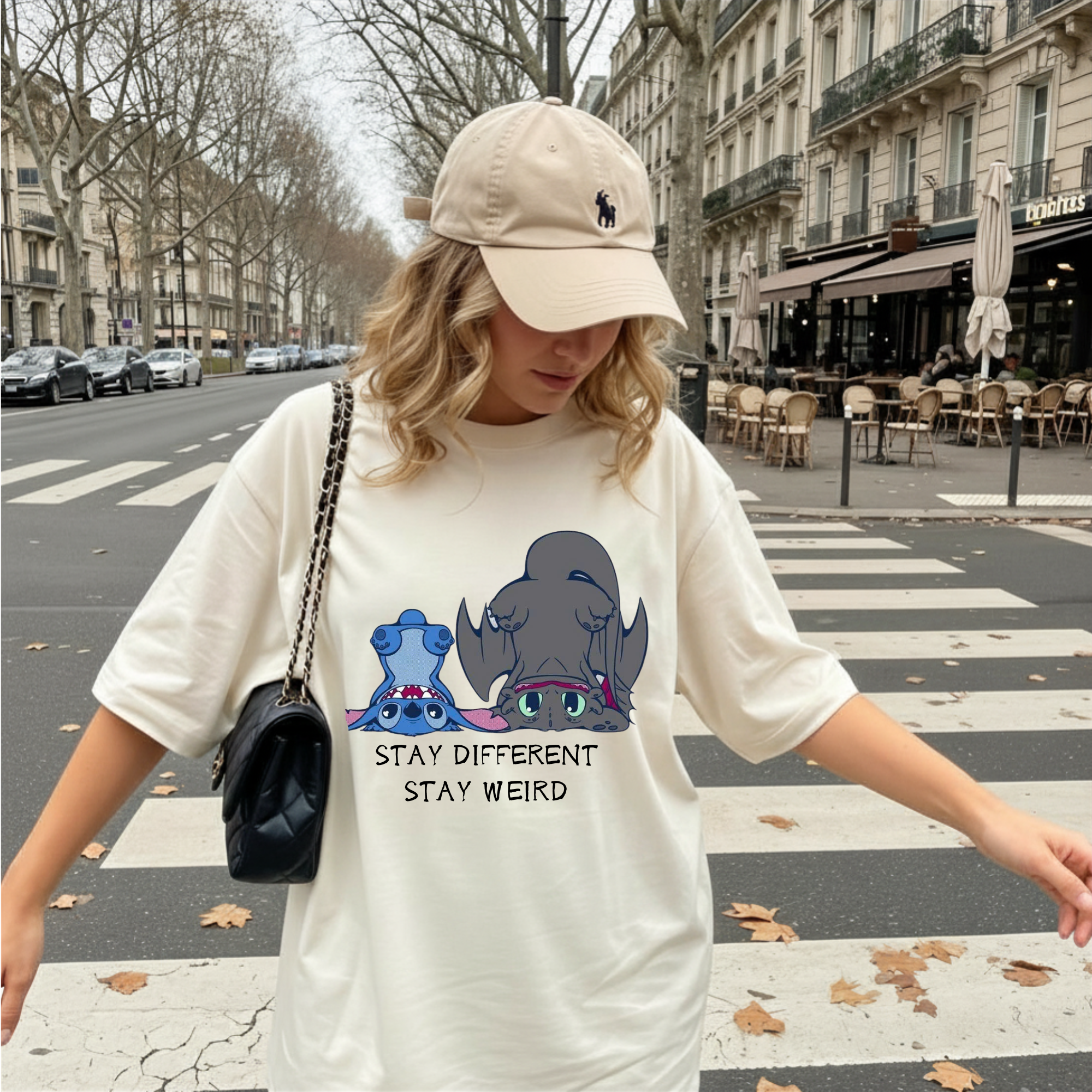 "Stay Different Stay Weird" Shirt, Stitch and Toothless cute tee
