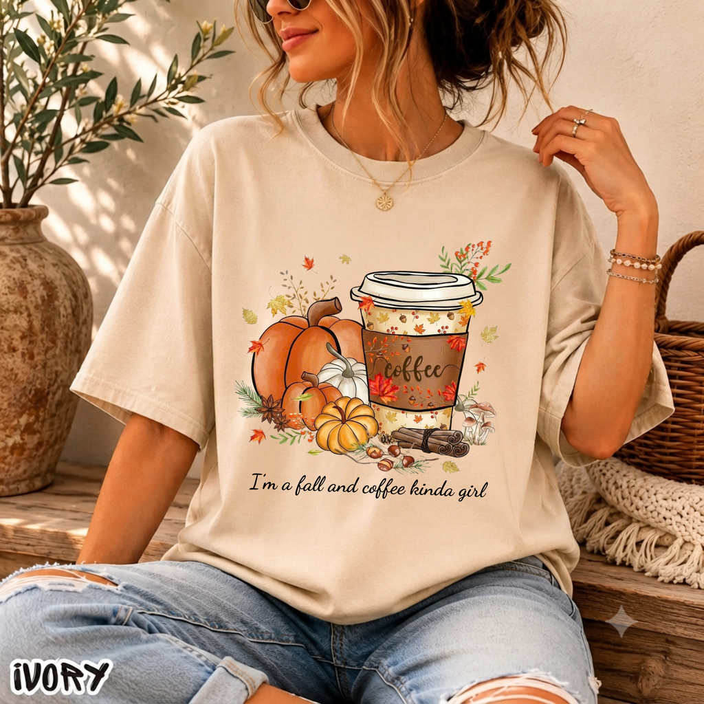 Fall Coffee Lover Shirt, Autumn Pumpkin Spice Graphic Tee, Cute Fall Aesthetic Sweatshirt, Coffee Season Gift