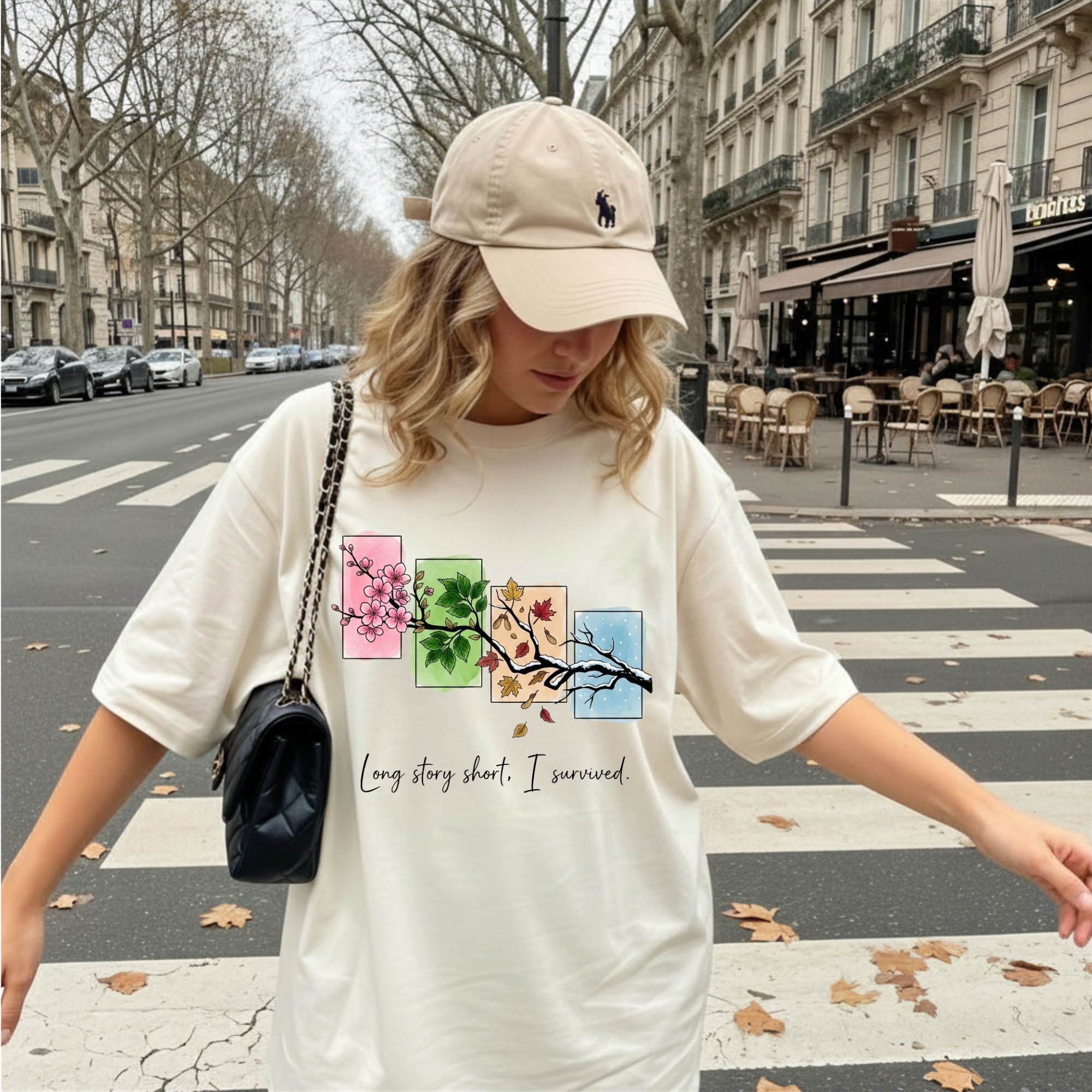 Long Story Short I Survived Shirt, Motivational Four Seasons Tree Tee, Inspirational Graphic T-Shirt