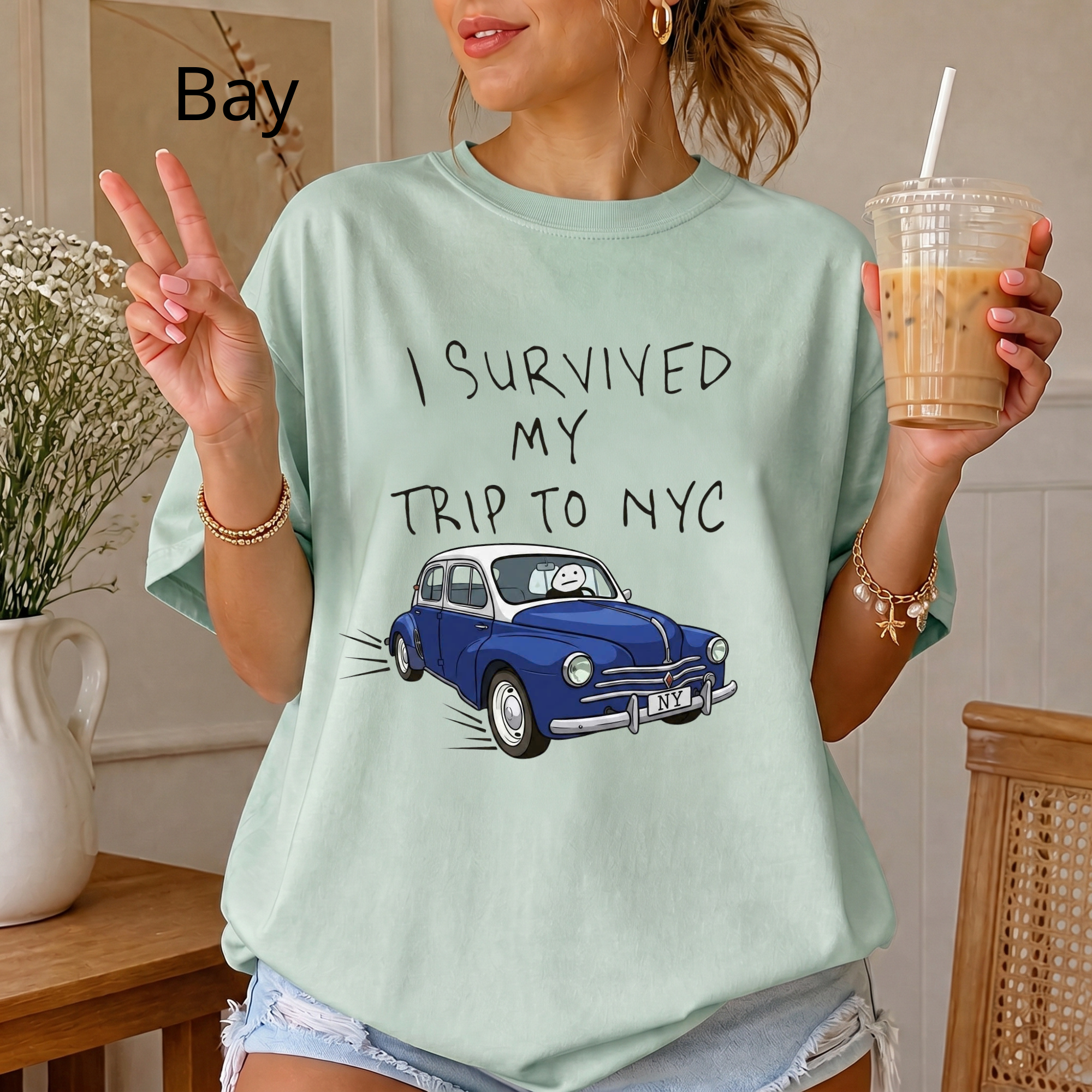 Funny "I Survived My Trip To NYC" Graphic T-Shirt – Novelty New York City Vacation Casual Tee for Men and Women