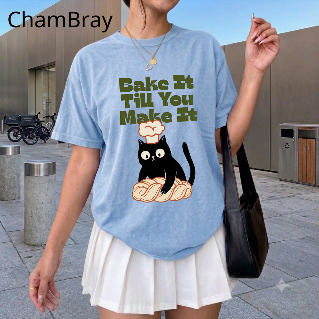 Bake It Till You Make It Cat T-Shirt, Cute Cat Shirt