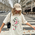 Vintage Dragon and Sakura T-Shirt, Japanese Aesthetic Anime Clothing, Cherry Blossom Floral Dragon Tee, Studio Ghibli Aesthetic Tee