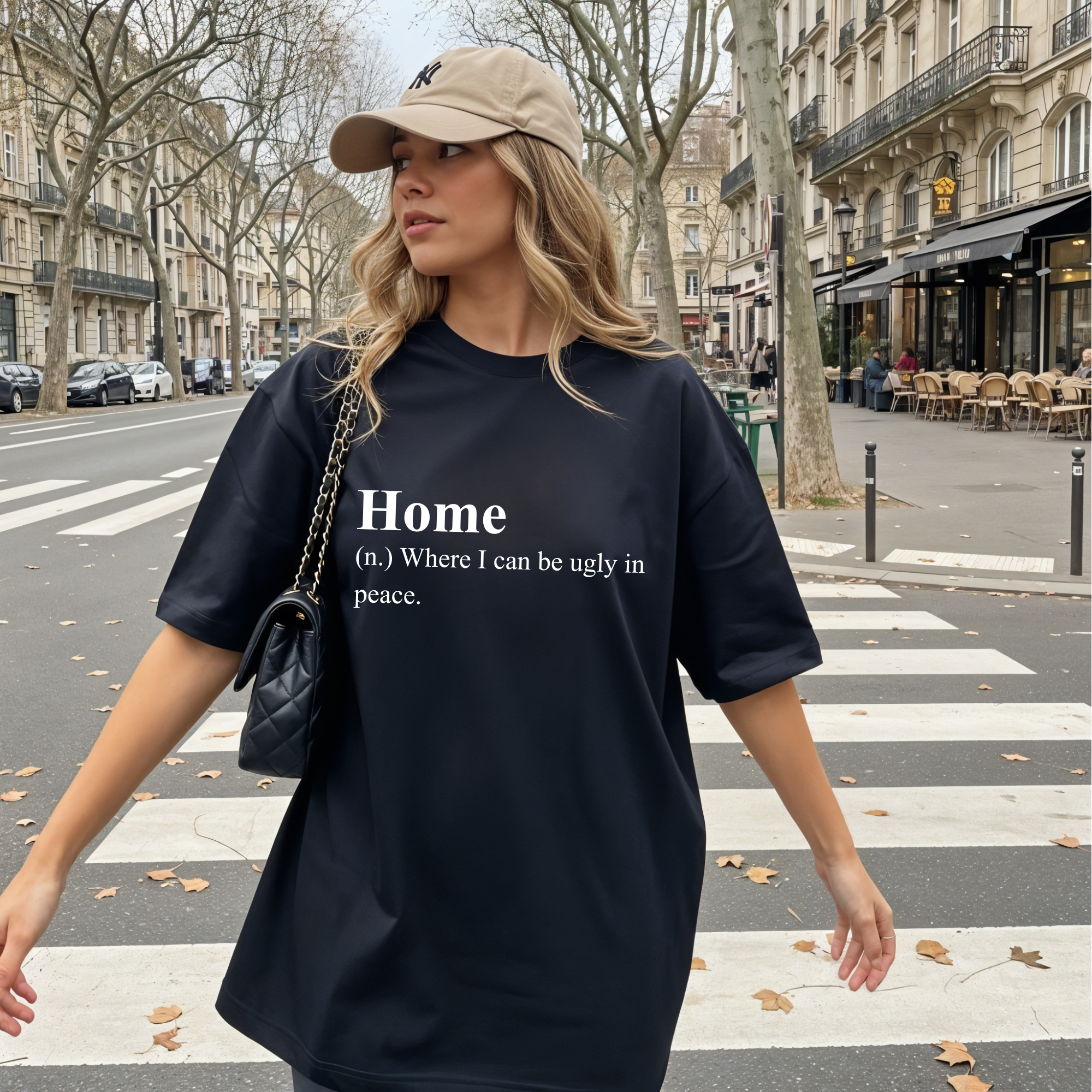 Funny 'Home (Where I Can Be Ugly In Peace)' T-Shirt — Introvert Sarcastic Humor Tee