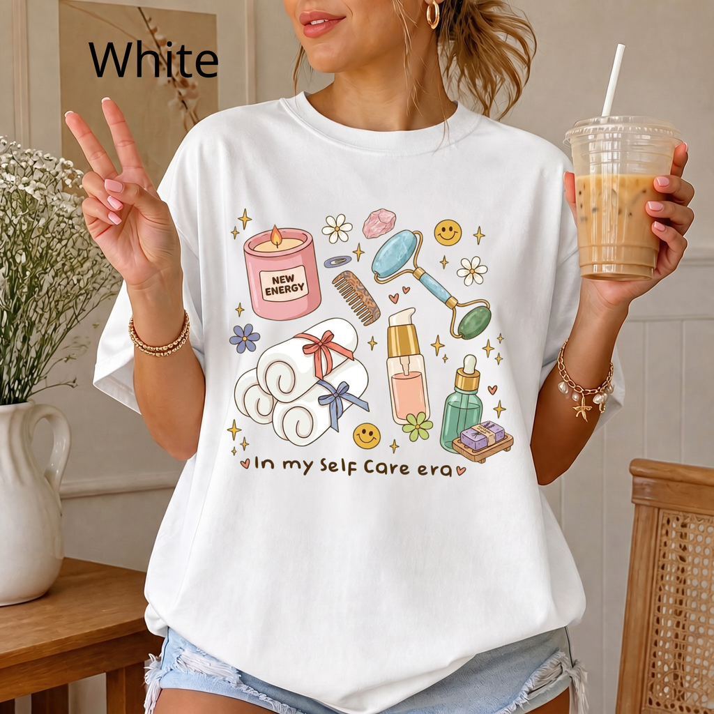"In My Self Care Era" T-Shirt, Cute Spa Day Graphic Tee, Skincare Routine Shirt