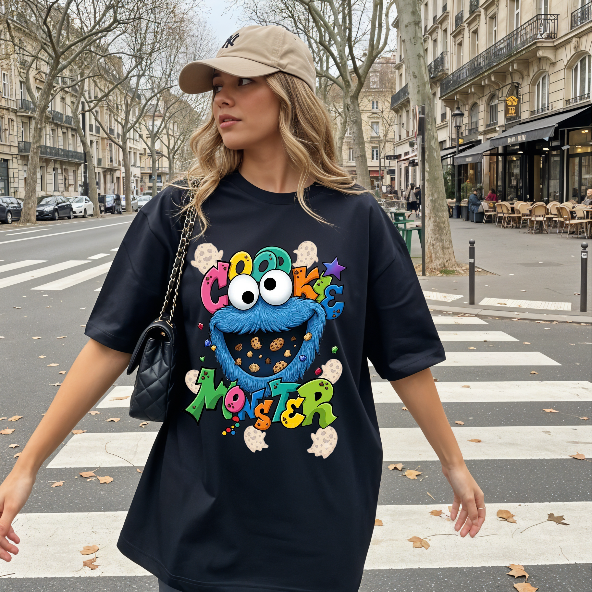 Comfort Color Cookie Monster T-shirt | Sesame Street Cartoon Character Tee, Disney Sesame Street Characters