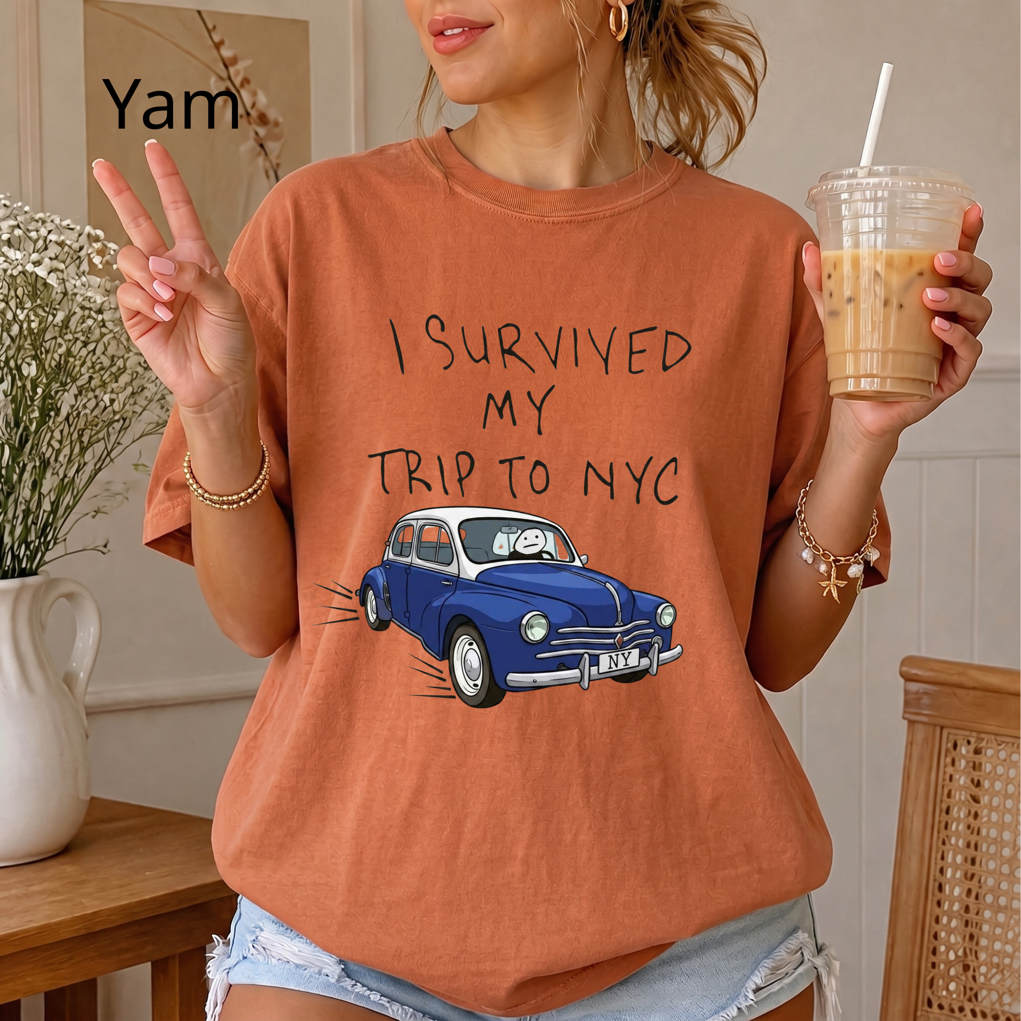 Funny "I Survived My Trip To NYC" Graphic T-Shirt – Novelty New York City Vacation Casual Tee for Men and Women
