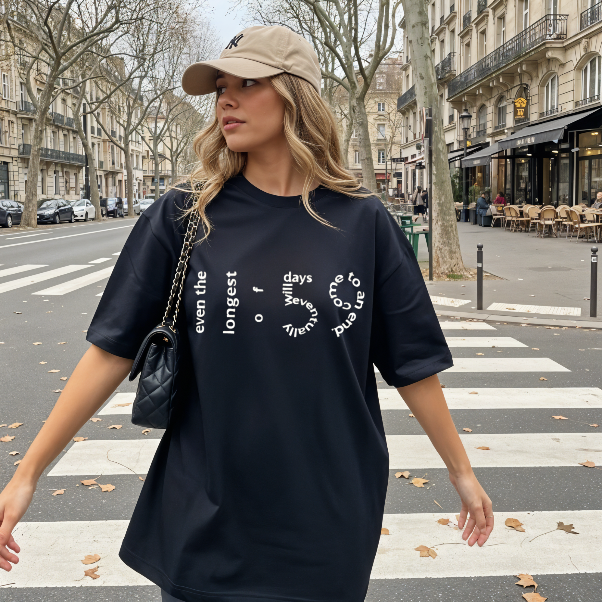 Minimalist Quote Shirt, Oversized Mental Health Tee, Even the Longest of Days Will Eventually Come to an End T-Shirt, Aesthetic Graphic Tee