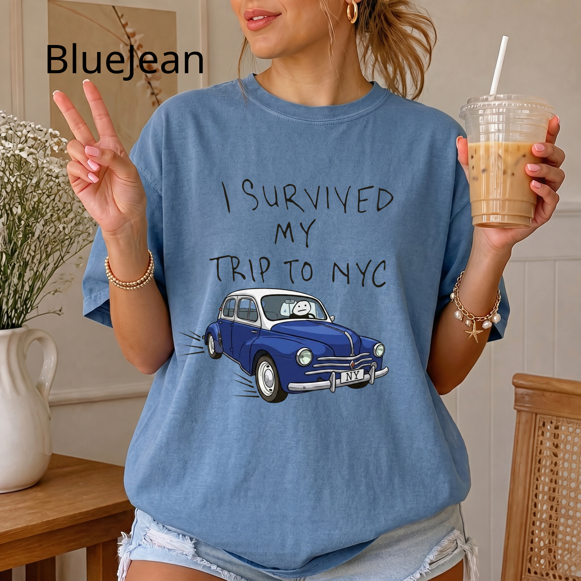 Funny "I Survived My Trip To NYC" Graphic T-Shirt – Novelty New York City Vacation Casual Tee for Men and Women
