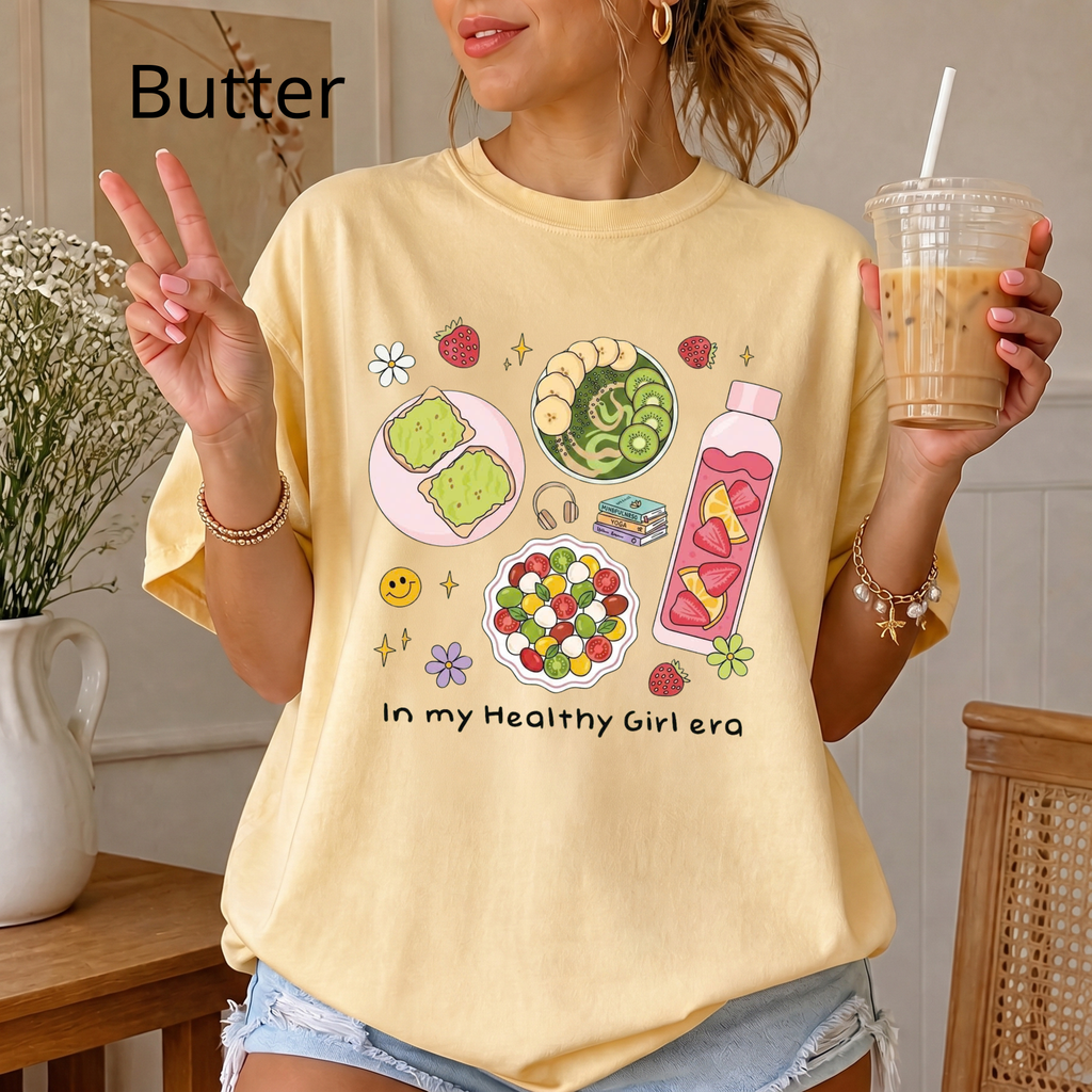 In My Healthy Girl Era T-Shirt, Wellness Lifestyle Tee, Fitness Motivation Gift