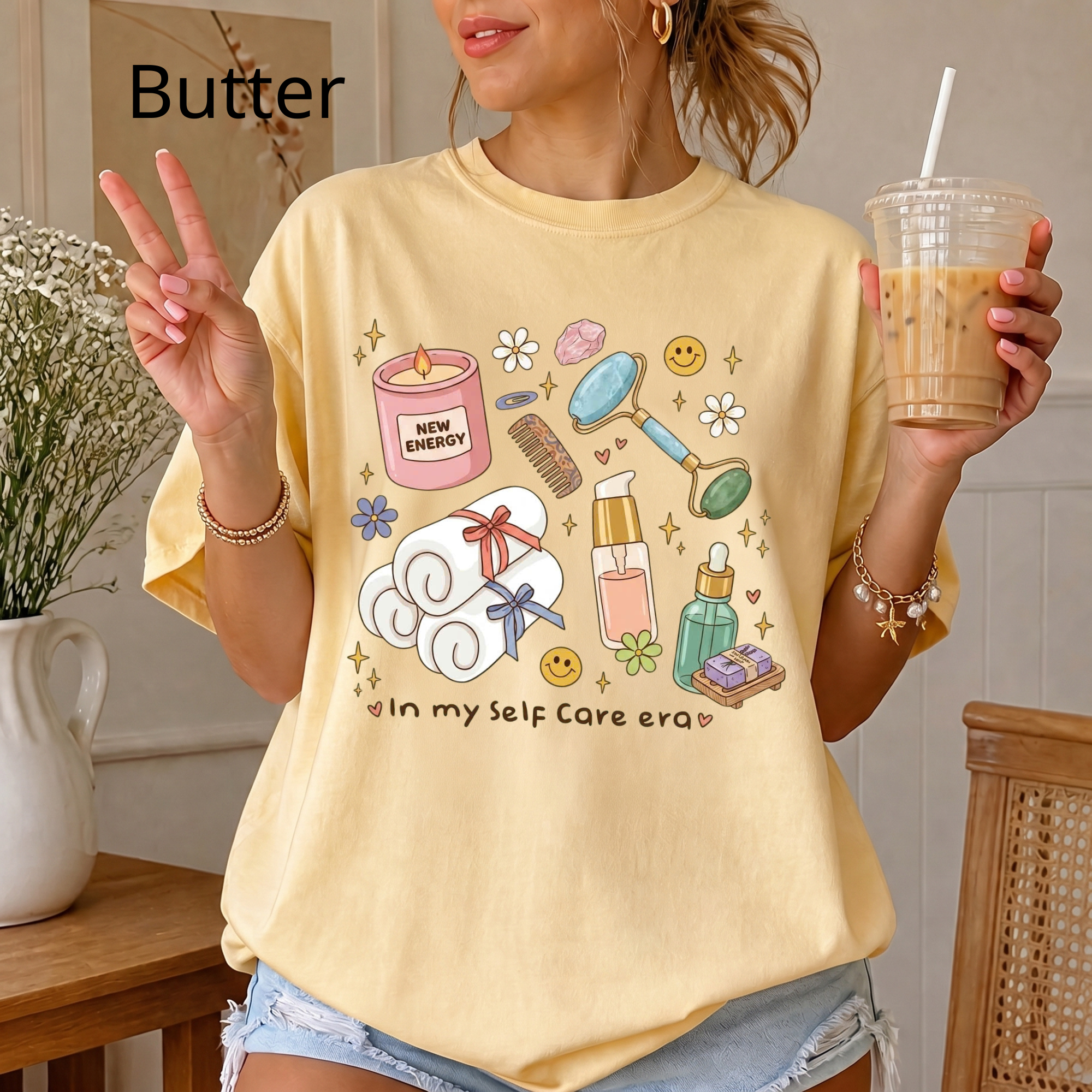 "In My Self Care Era" T-Shirt, Cute Spa Day Graphic Tee, Skincare Routine Shirt