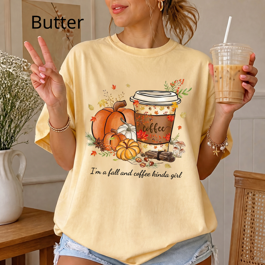 Fall Coffee Lover Shirt, Autumn Pumpkin Spice Graphic Tee, Cute Fall Aesthetic Sweatshirt, Coffee Season Gift