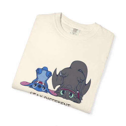 "Stay Different Stay Weird" Shirt, Stitch and Toothless cute tee