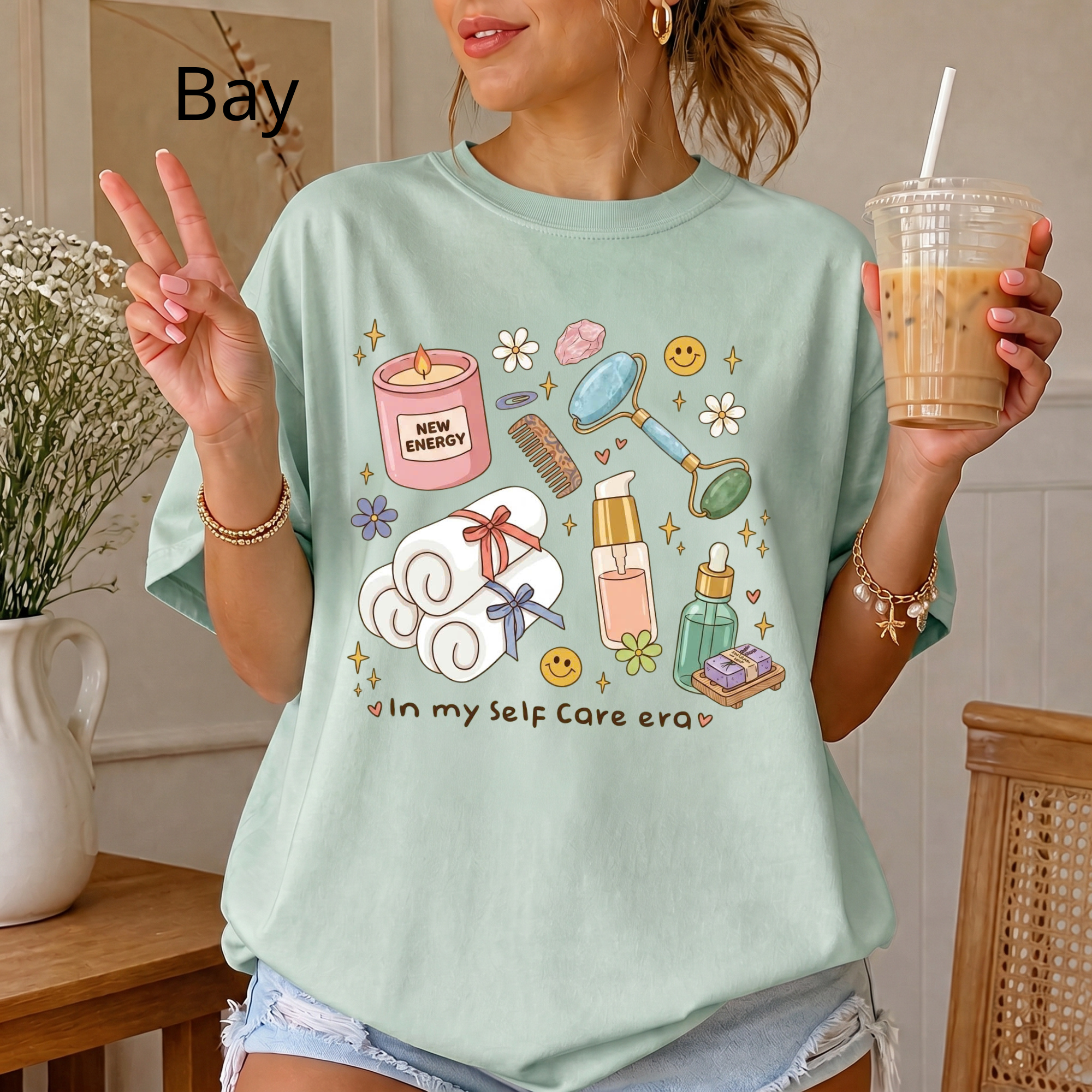 "In My Self Care Era" T-Shirt, Cute Spa Day Graphic Tee, Skincare Routine Shirt