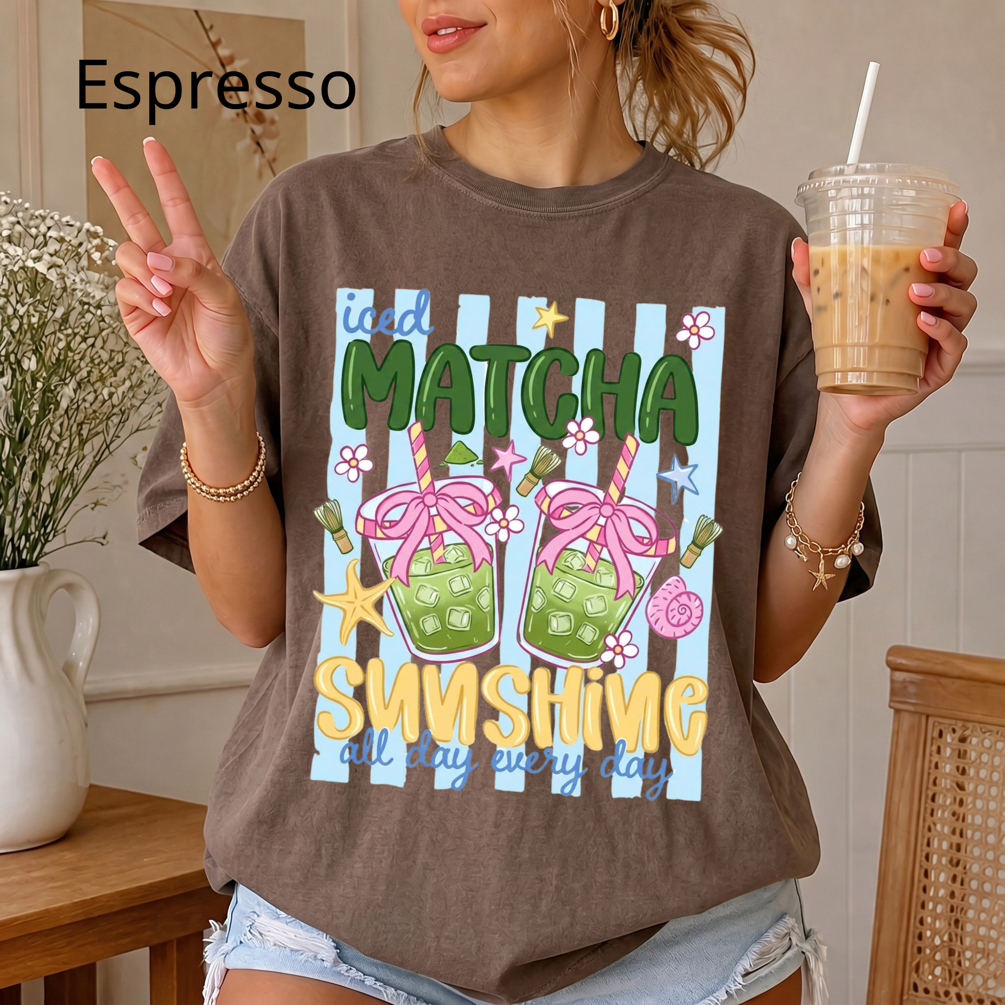 Iced Matcha, Sunshine All Day Every Day T-Shirt