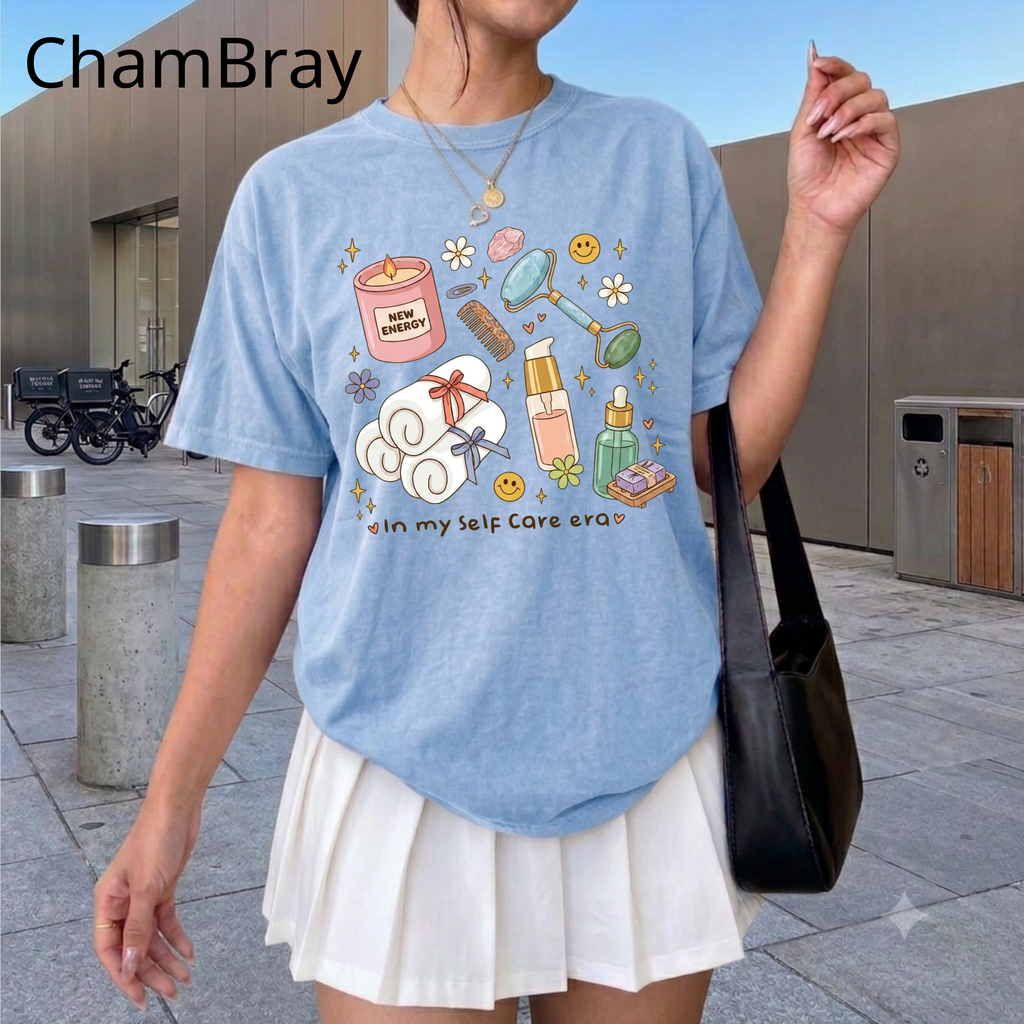 "In My Self Care Era" T-Shirt, Cute Spa Day Graphic Tee, Skincare Routine Shirt