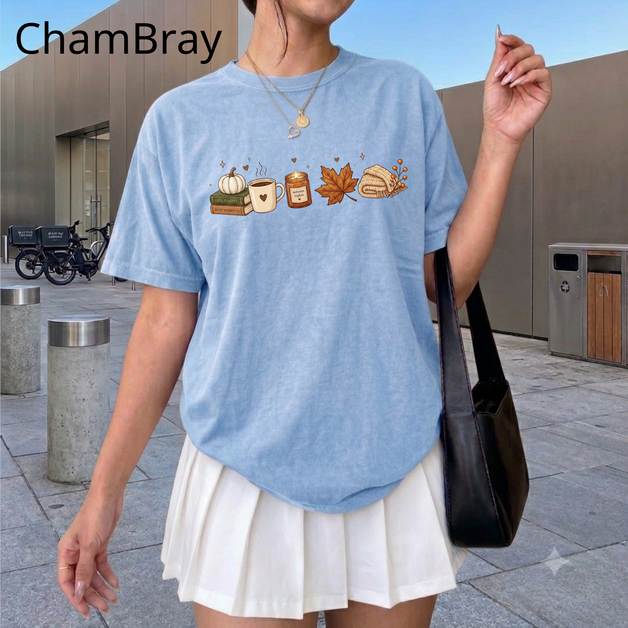 Cozier Fall Comfort Colors Shirt, Autumn Aesthetic T-shirt, Cute Pumpkin and Coffee Book Lover Tee